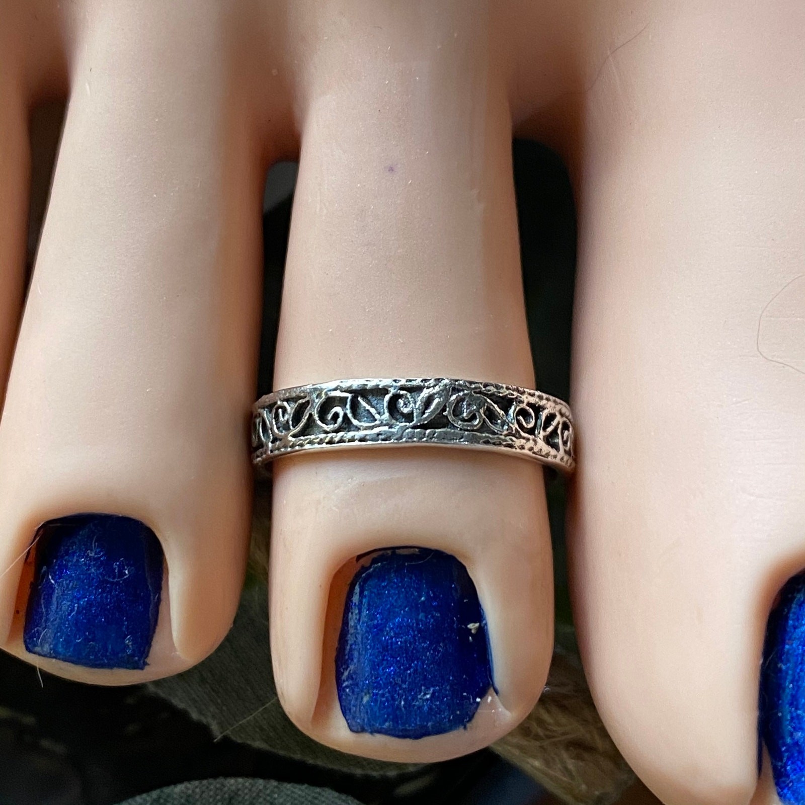 Sterling Silver Squiggle Toe Ring Band