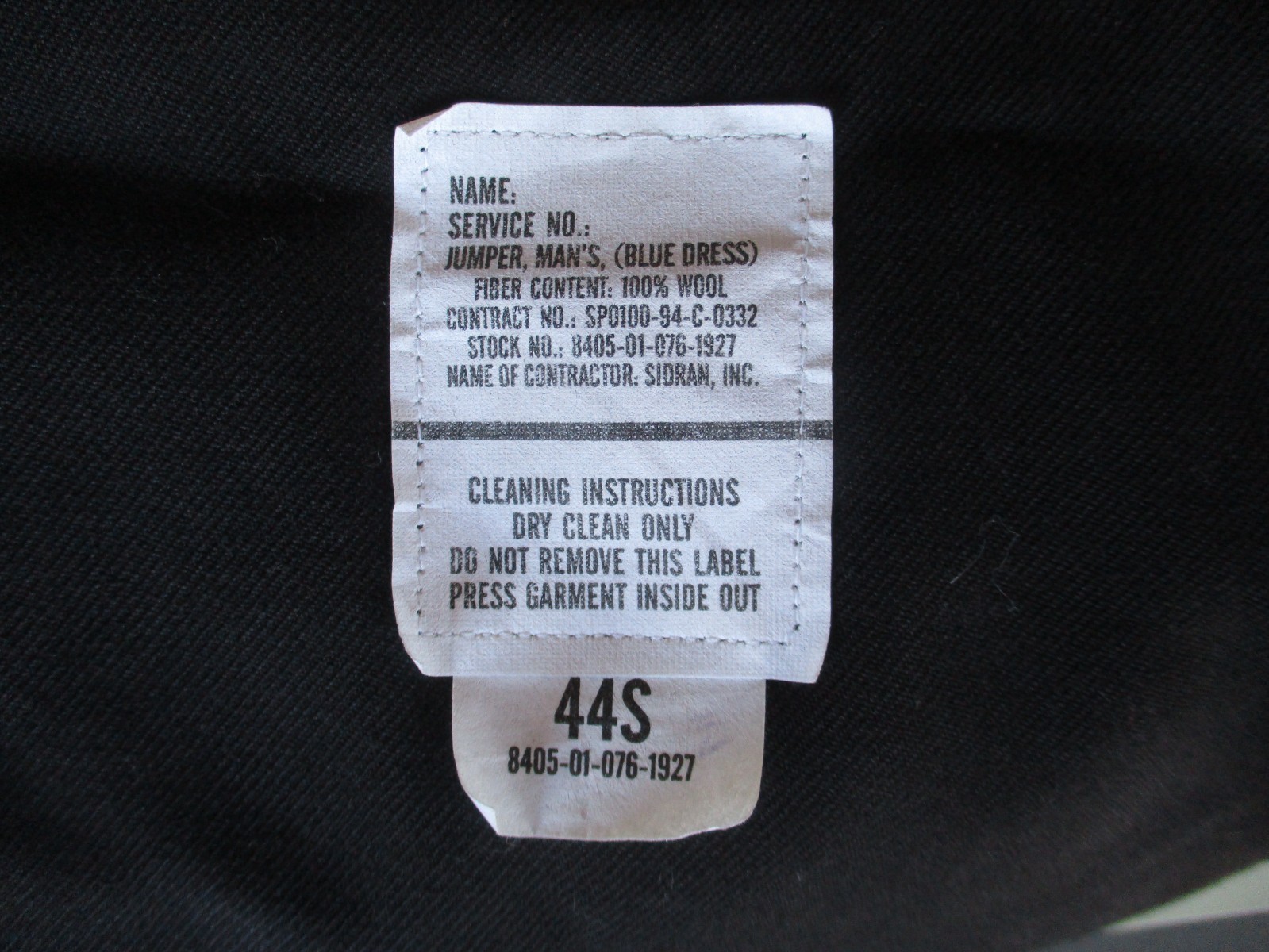 USN, Navy Blue Wool Crackerjack Dress Jumper, size 44 S