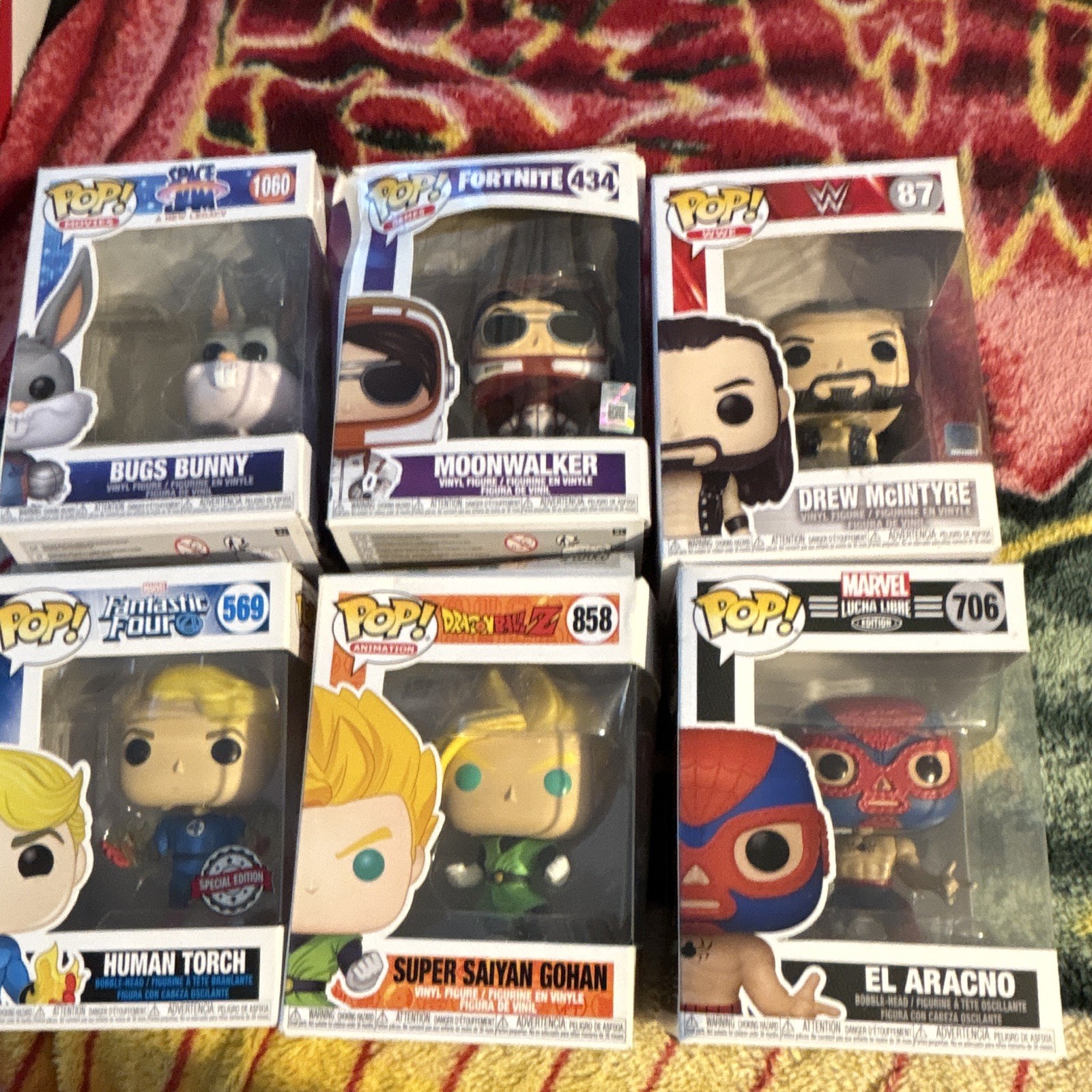 Funko Pop! Vinyl Mixed Lot 6 Opened: Bugs Bunny 1060, Moonwalker 434 +