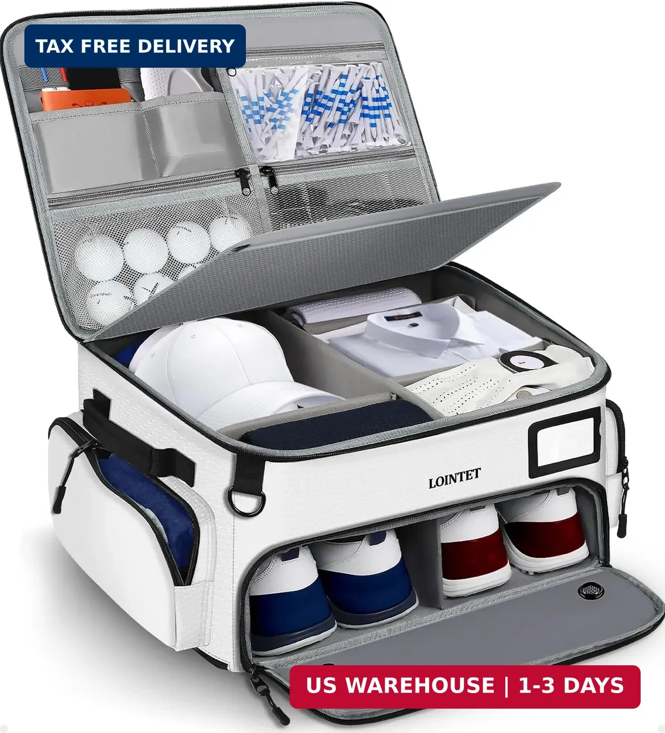 Golf Trunk Organizer, Waterproof Car Golf Locker with Separate Ventilate