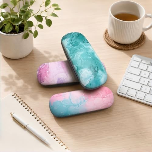 3 Pack Glass Cases Hard Shell, Portable Hard Eyeglasses Case Linen Marable