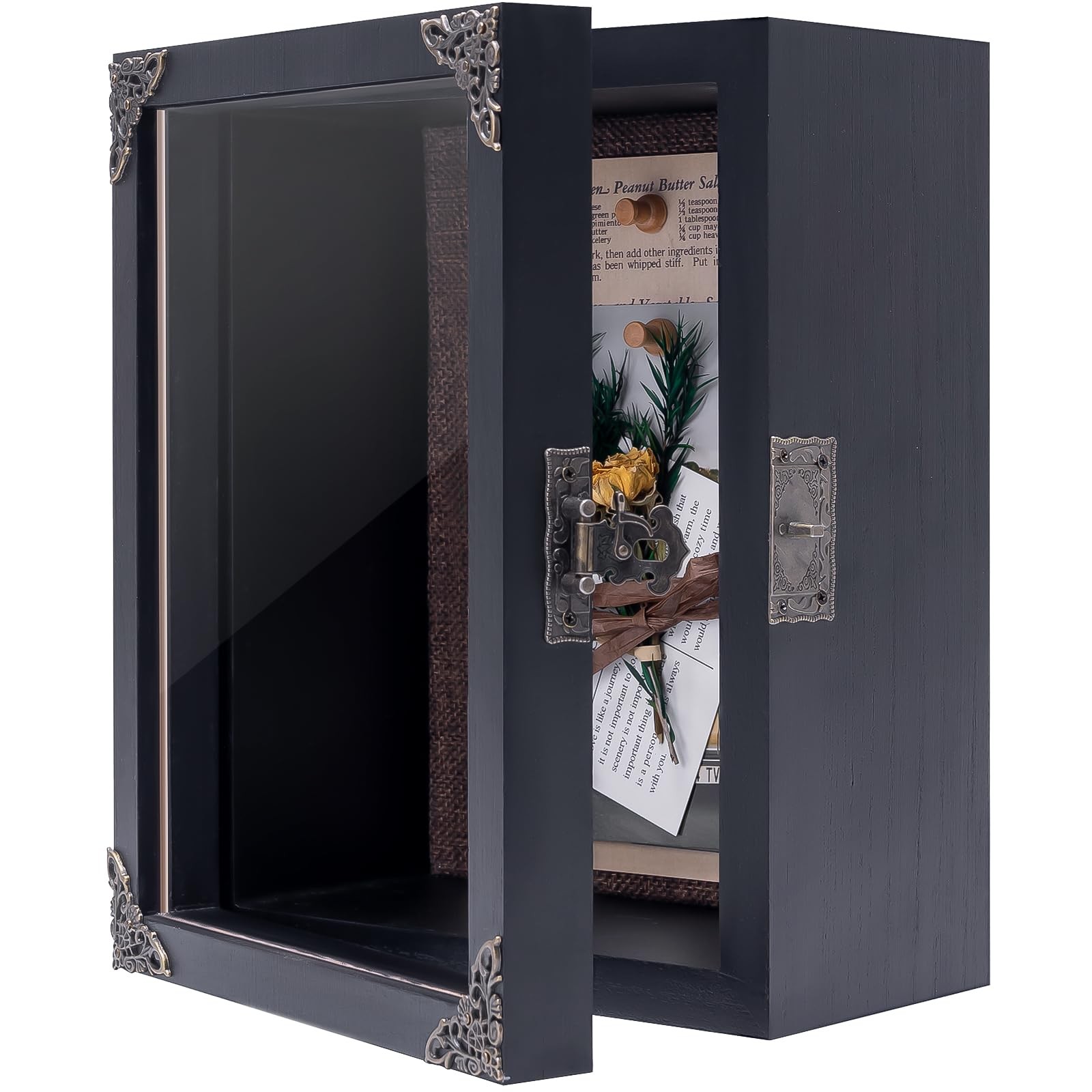 Shadow Box Frame 8x10 Deep Display Case Memorial Keepsake Wood Rustic Decor
