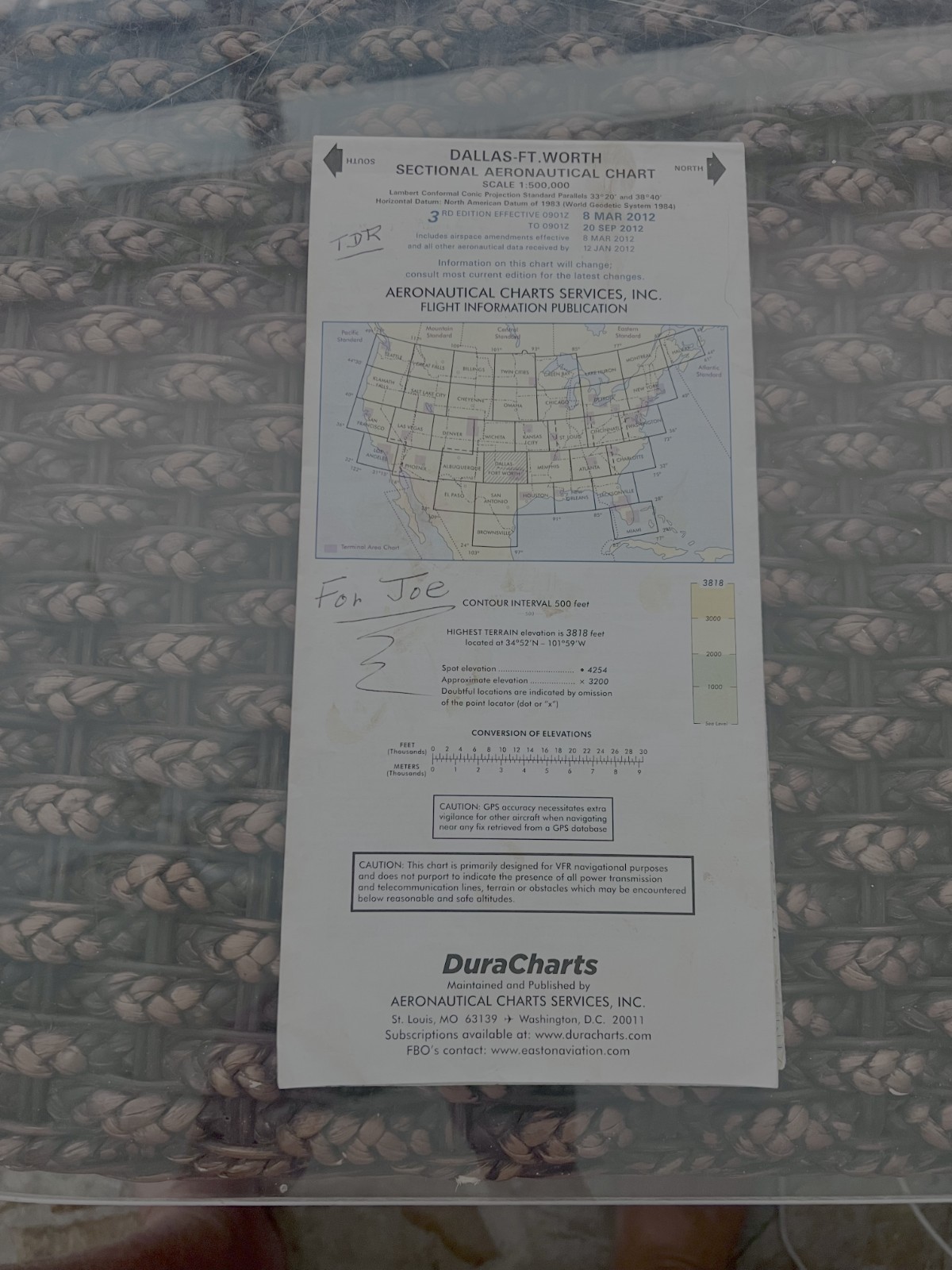 Dallas-Ft Worth Sectional Aeronautical Chart 2012