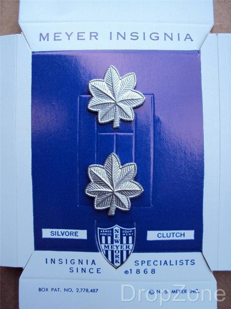 Pair US Army Lieutenant's Colonel Lt.Col Collar Badges / Insignia MEYER