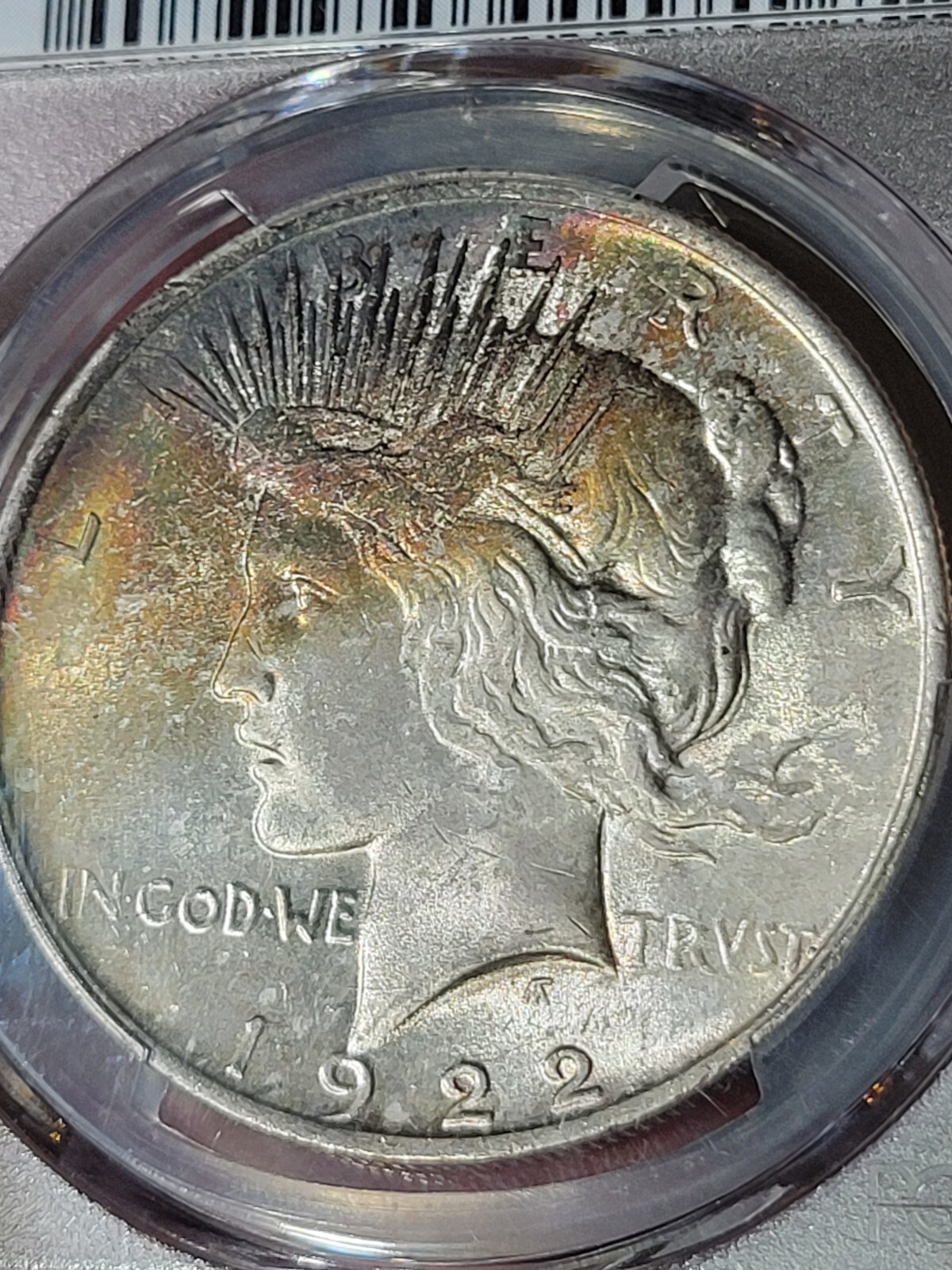 1922 $1 Peace Dollar PCGS MS64 Toned