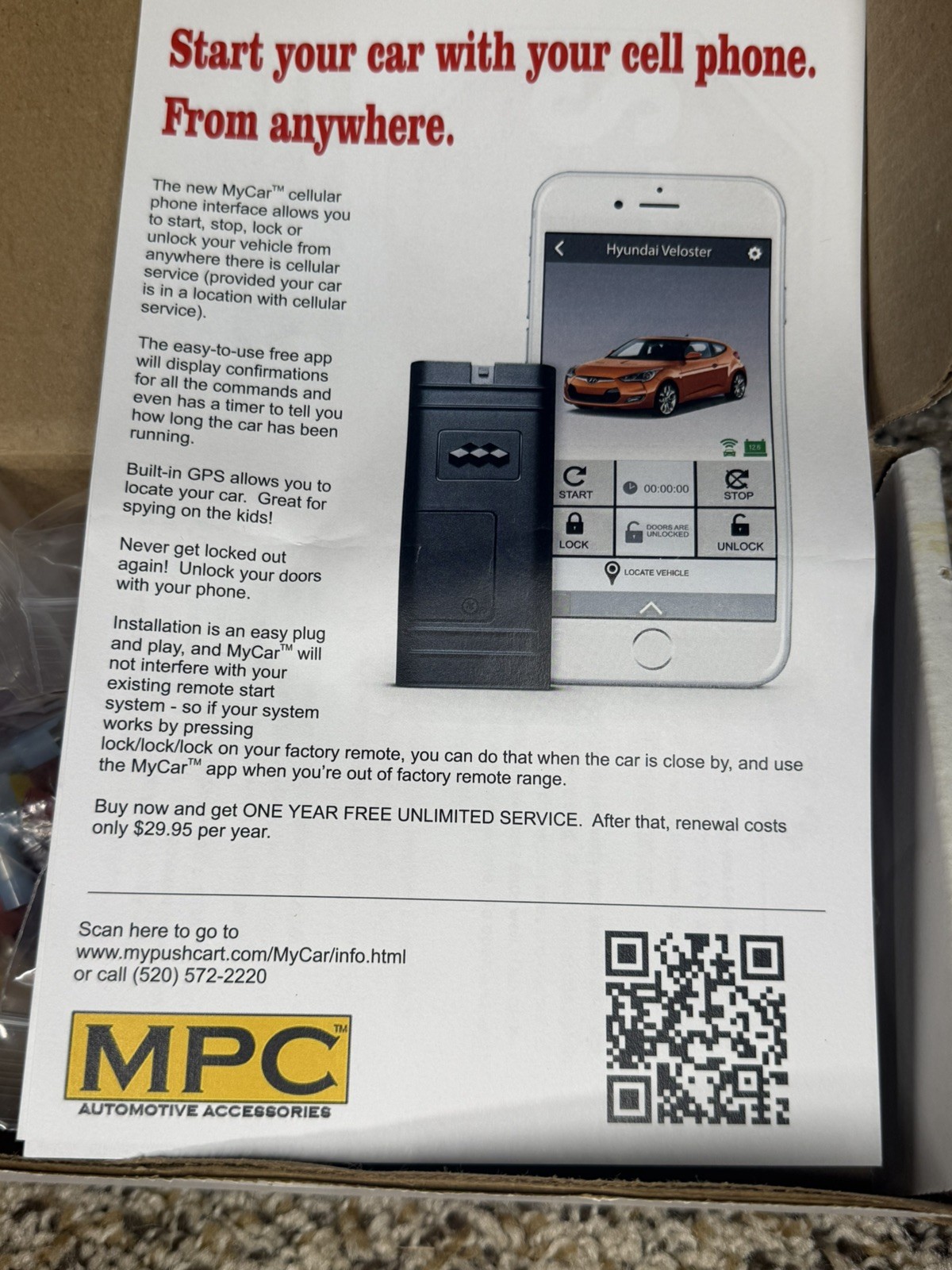 Remote Activated Remote Start Kit For 2008-2013 Toyota Highlander