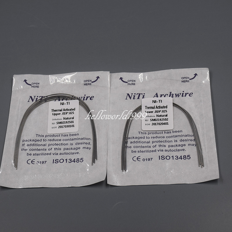 20 Bags 200 Pcs Dental Rectangular Wire Niti Natural Thermal Activated All SIZE