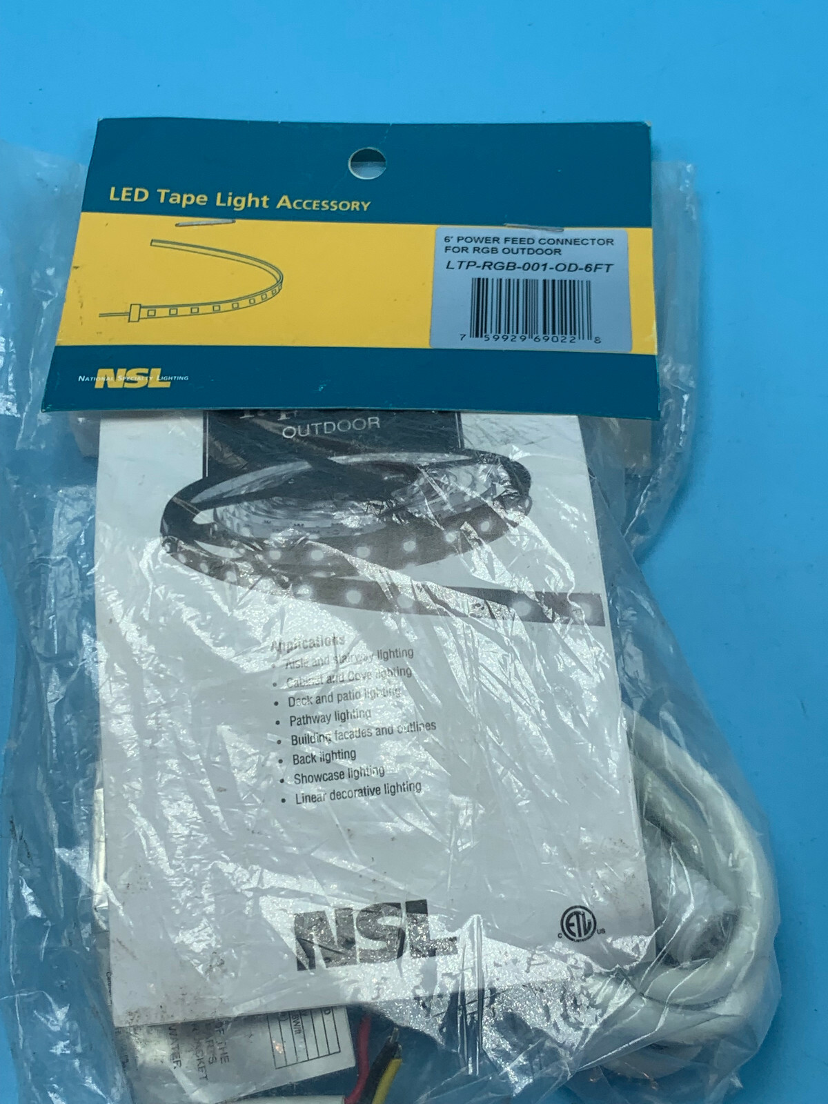 NSL LTP-RGB-001-OD-6FT Power Feed Connector For LED Tape Light LOT OF 5