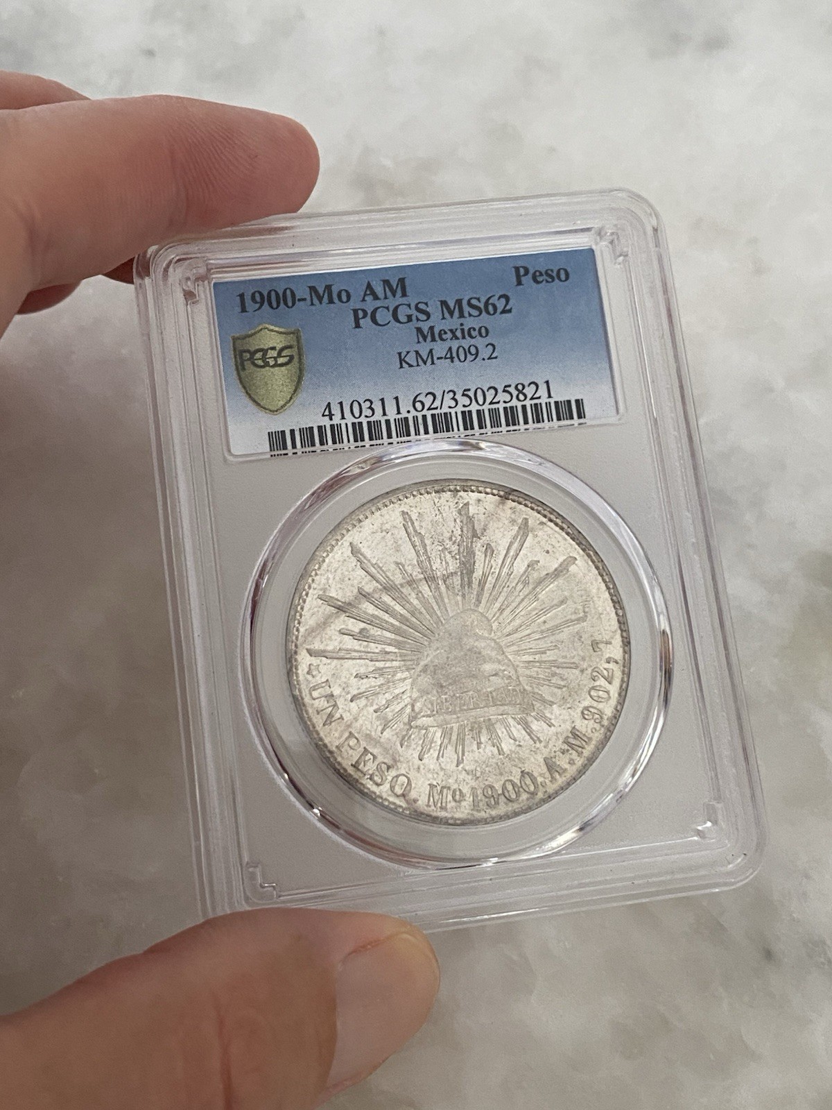 1900 - Mo AM Peso Mexico PCGS MS62 KM-409.2