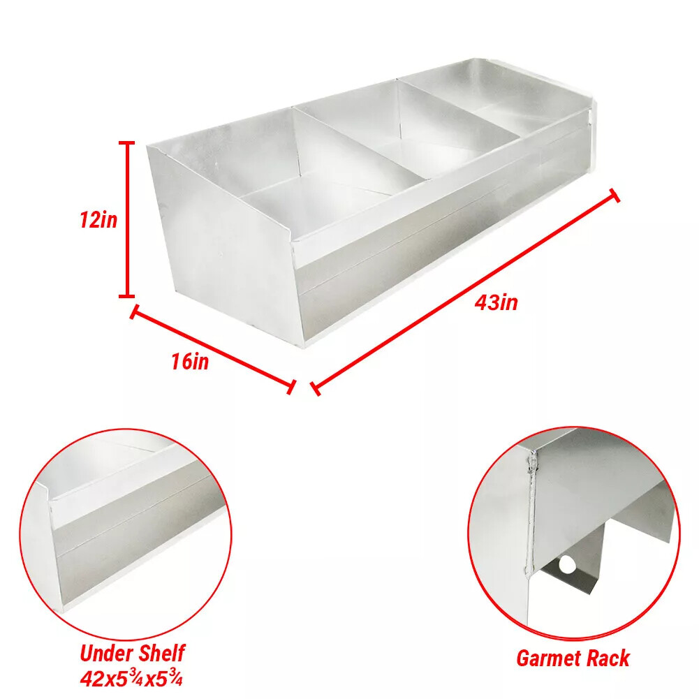Aluminum Triple Shelf Helmet Bay Mount Storage Gear Organizer for Shop Garage