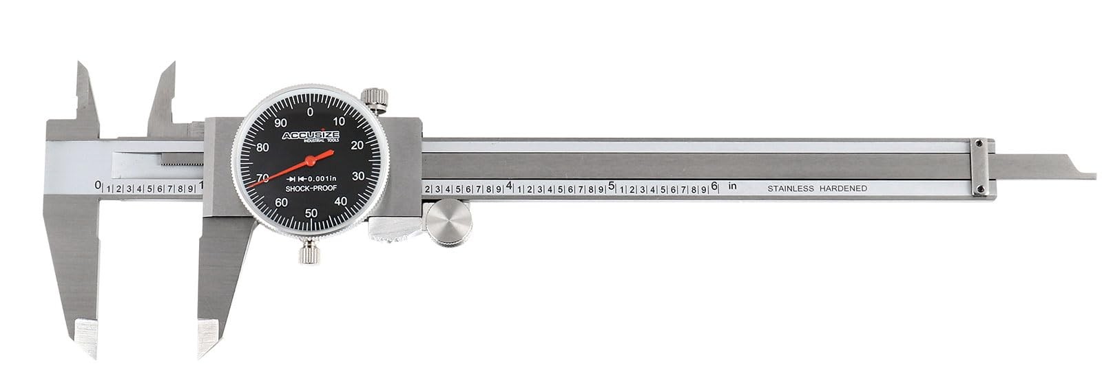 Accusize Industrial Tools 0-6" x 0.001" (Range x Resolution) Dial Caliper, Bl...