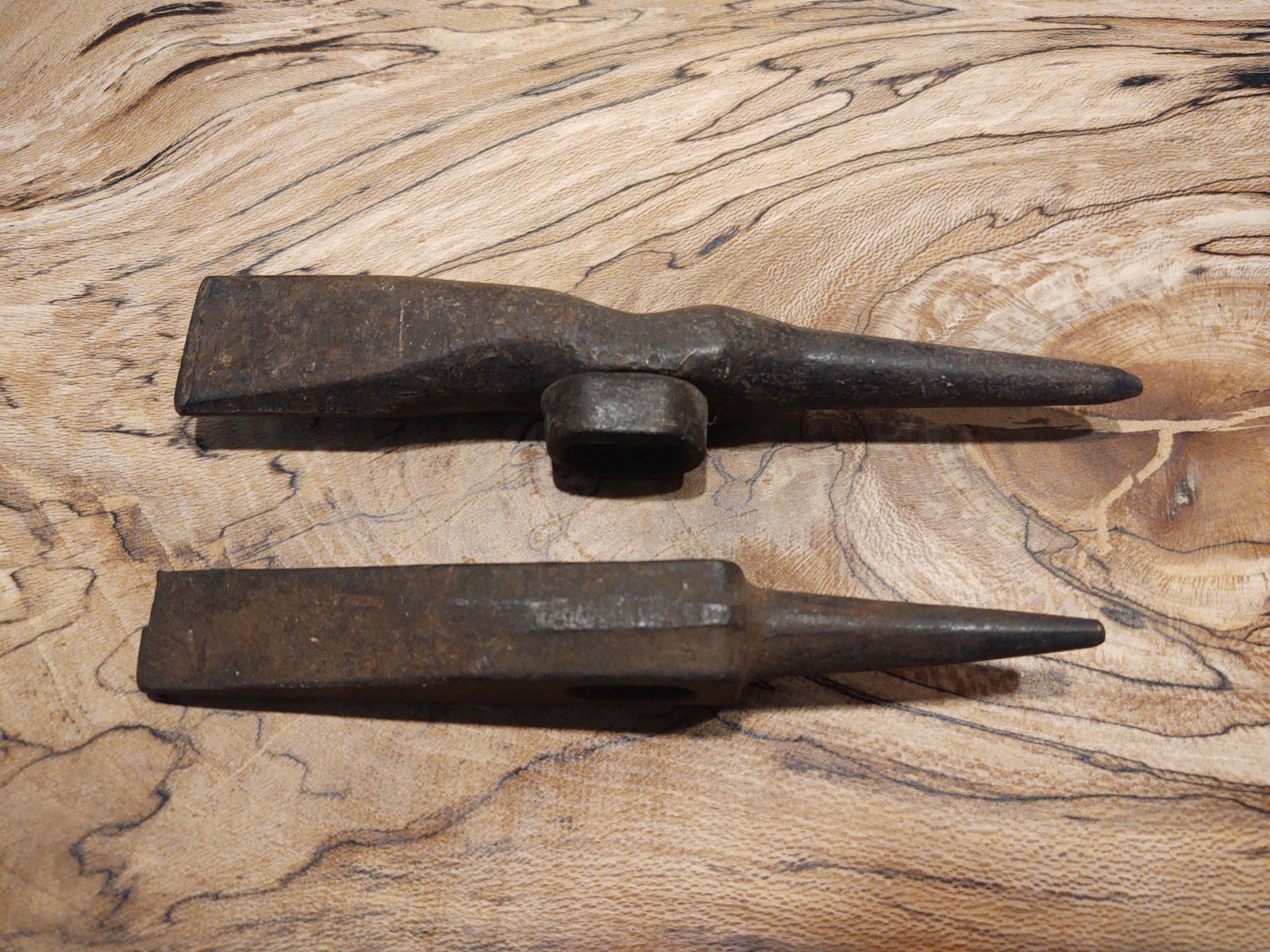 Lot of 2 Vintage Blacksmith Welding Metalworking Chipping Hammer Heads