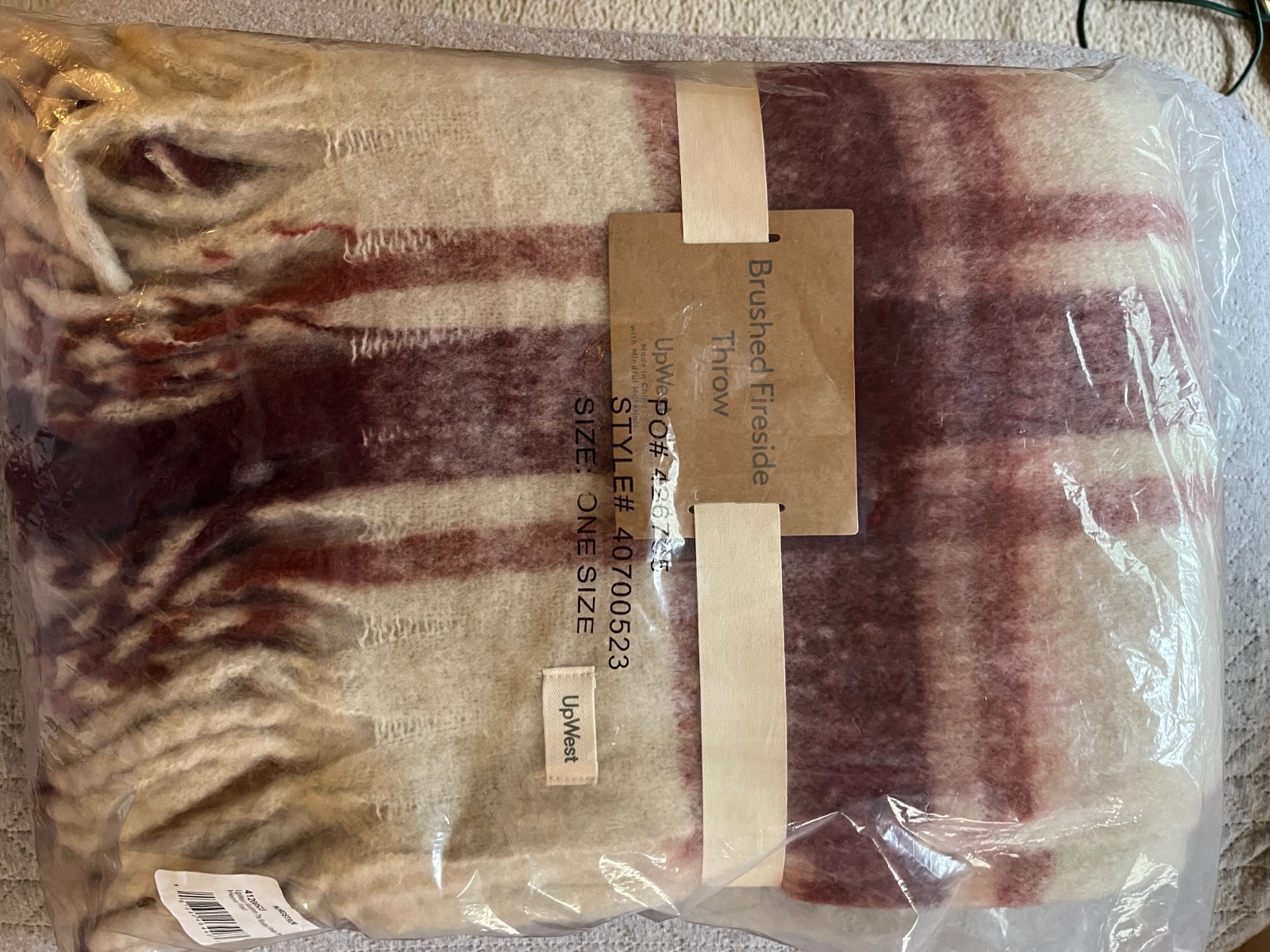 Fireside Brushed Flannel Throw Blanket One Size