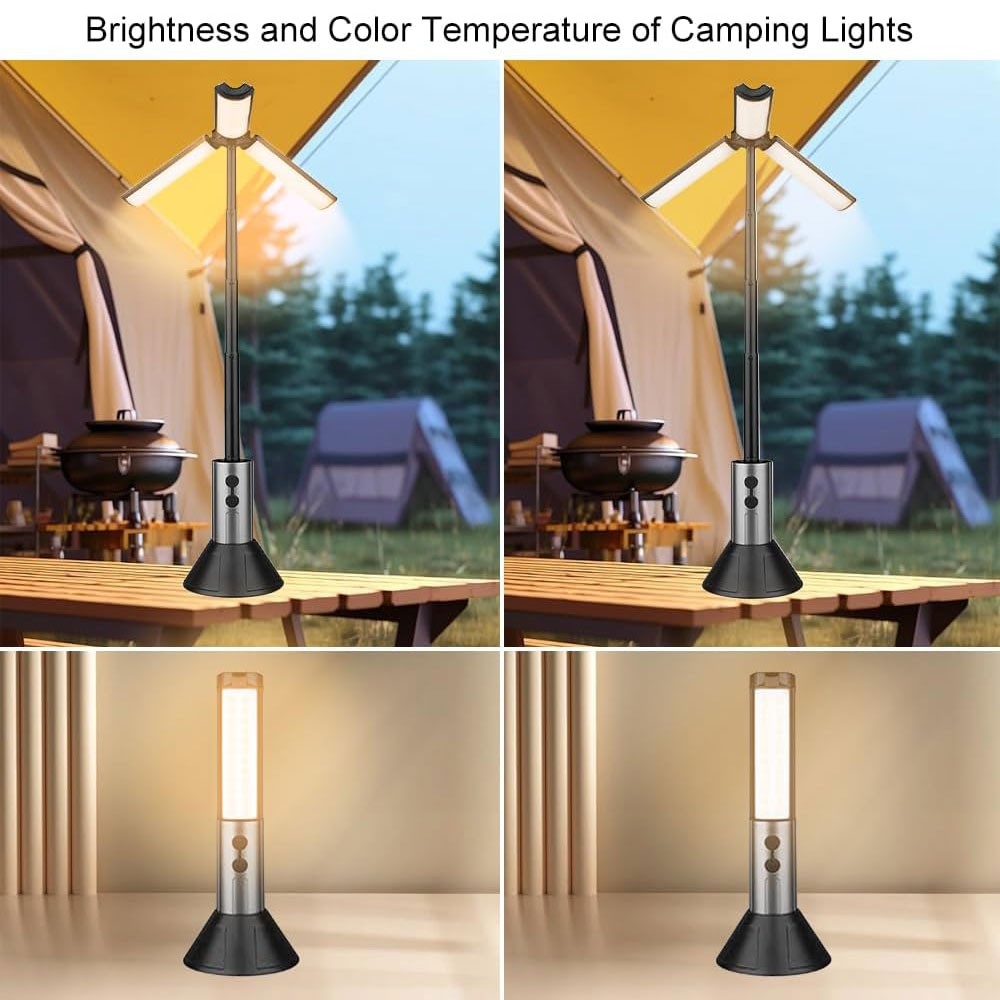 3000mAh Telescopic Folding Tent Light Tripod Camping