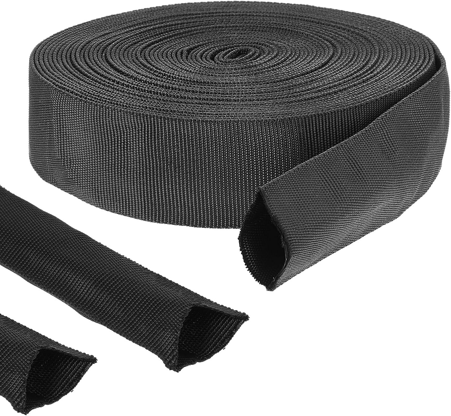 33 FT Nylon Hydraulic Hose Protector Sleeve Black Protective Cover Hose Sheath