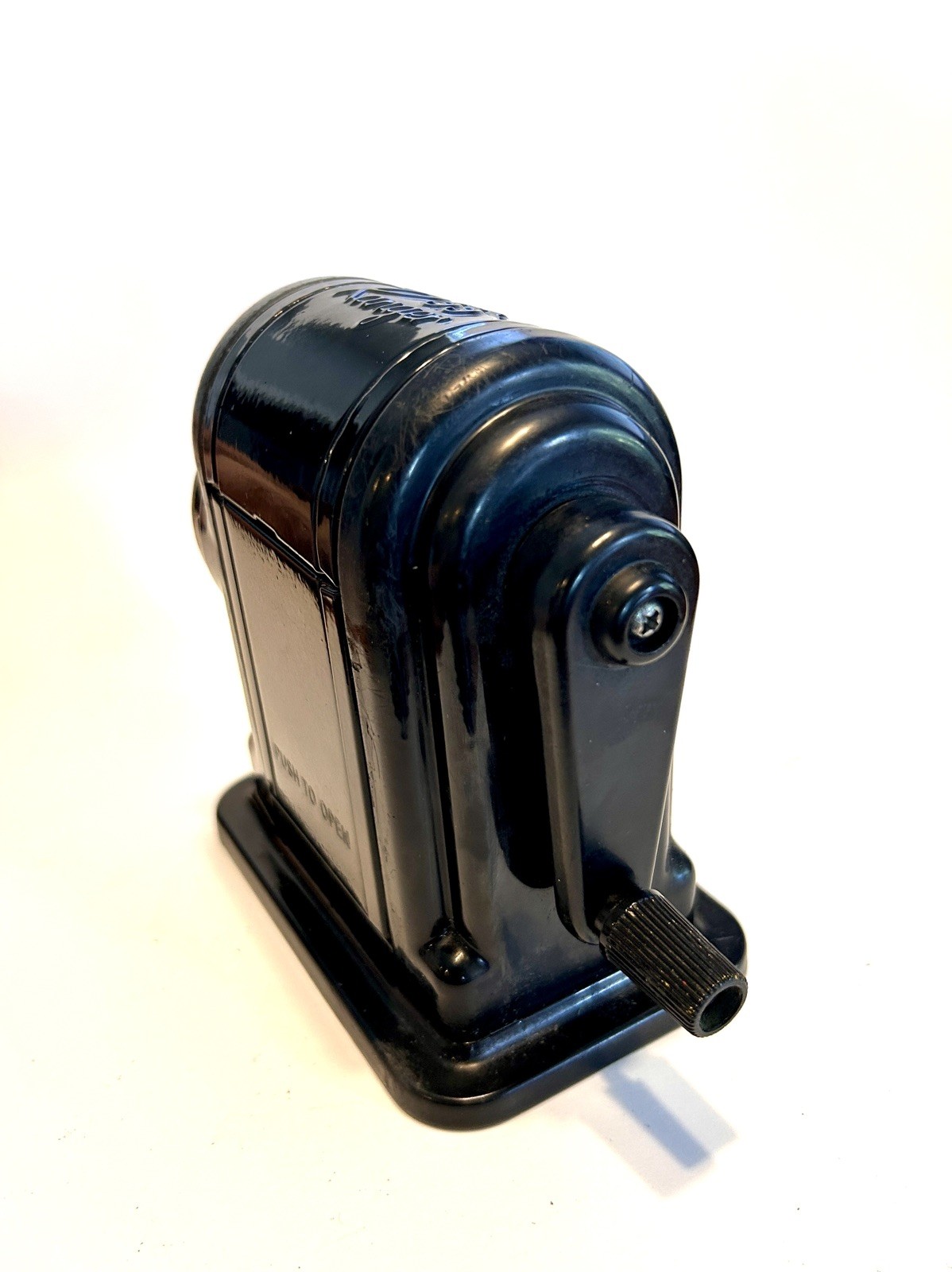 VINTAGE Boston Ranger 55 Wall Desk Mount 8 Hole Black Pencil Sharpener All Steel