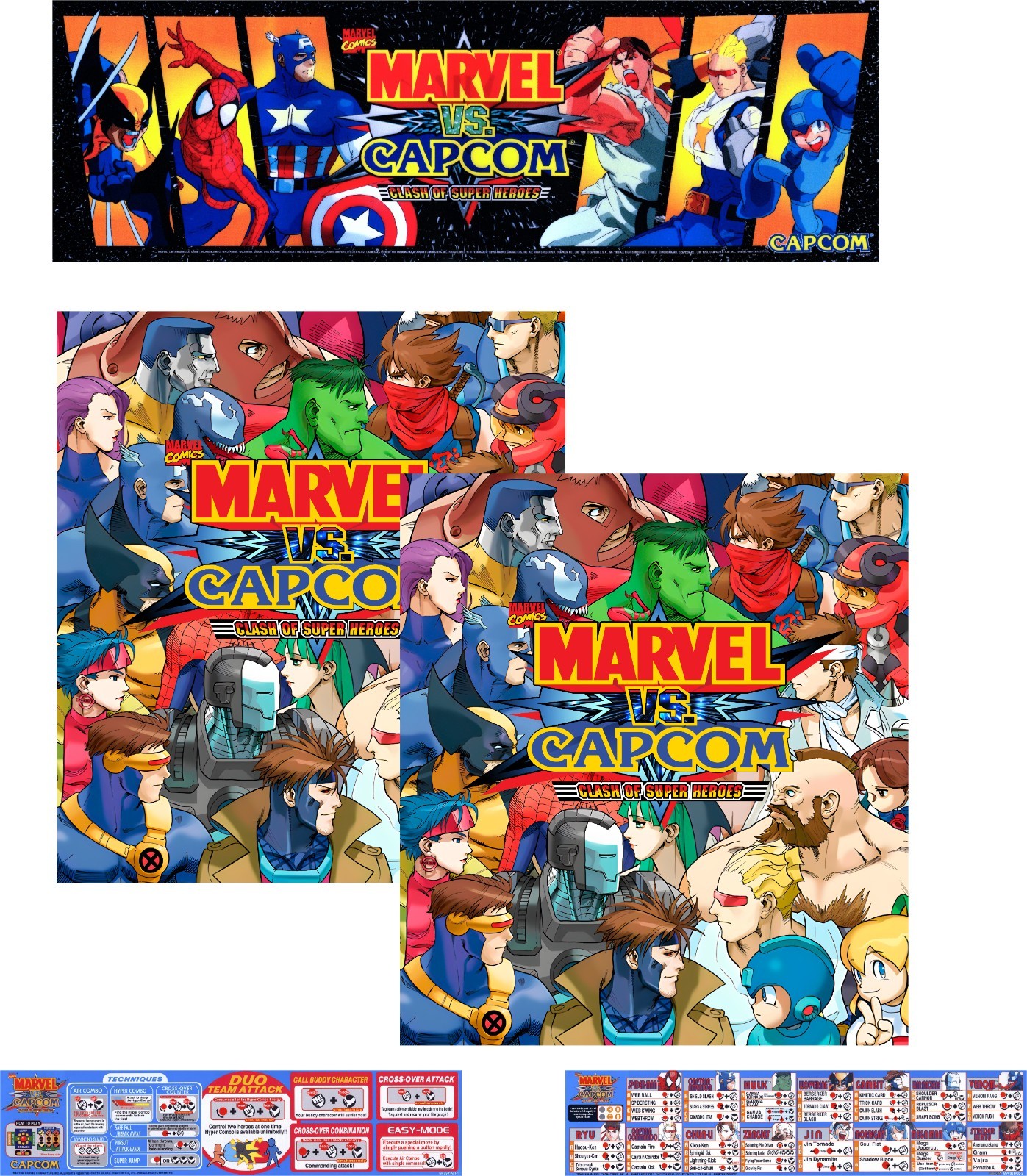 Marvel Vs Capcom Arcade Side Art, Marquee, Moves List Instructions