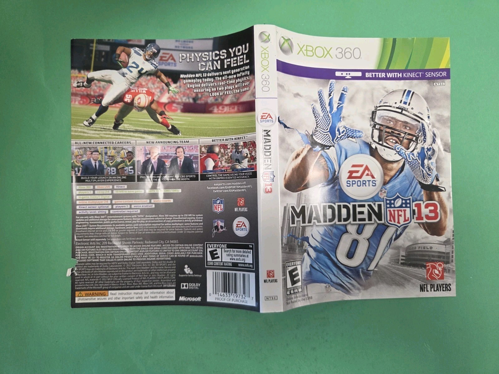 Madden NFL 13 Xbox 360 Artwork Only Authentic