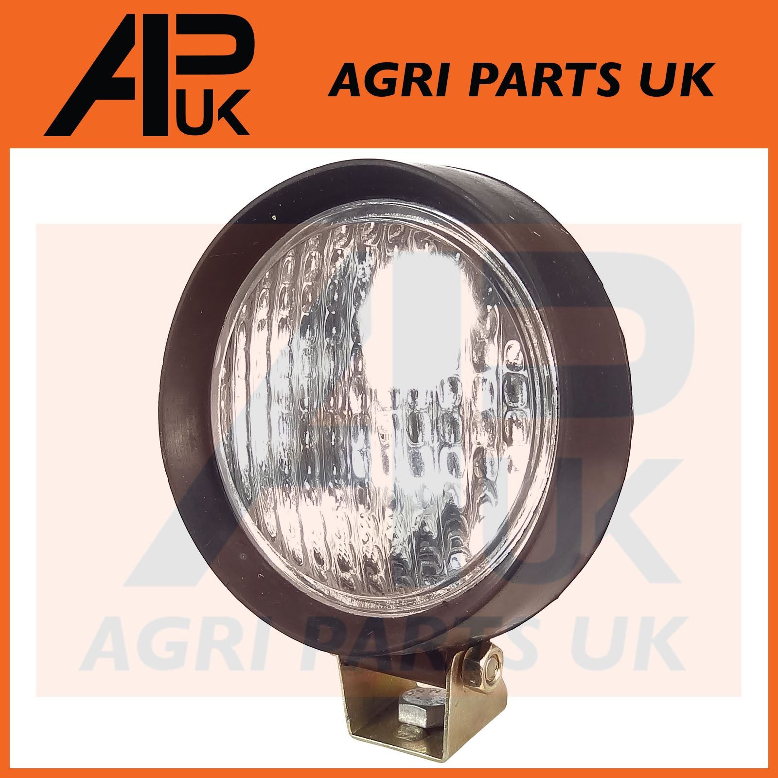 Round 126mm 5" Rubber 12V Tractor Halogen Work Plough Lamp Light with Bulb