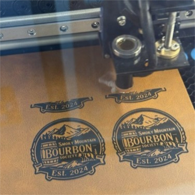 Custom Leather Hat Patches (Set of 4) 2.5 Inch Round or Contour Cut, Your Design