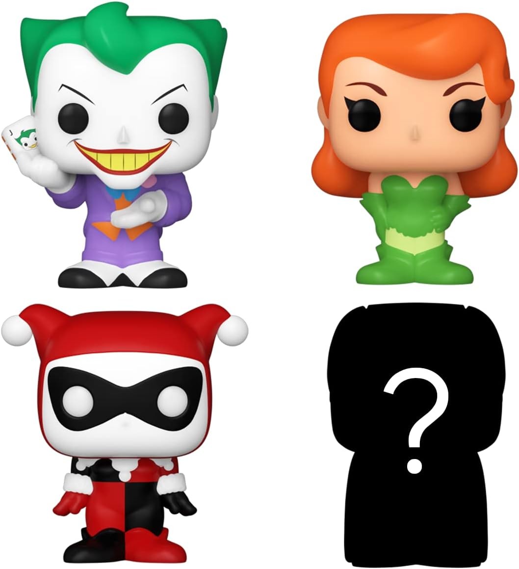 Funko Bitty Pop! DC Mini Collectible Toys - Harley Quinn, Poison Ivy, The Joker