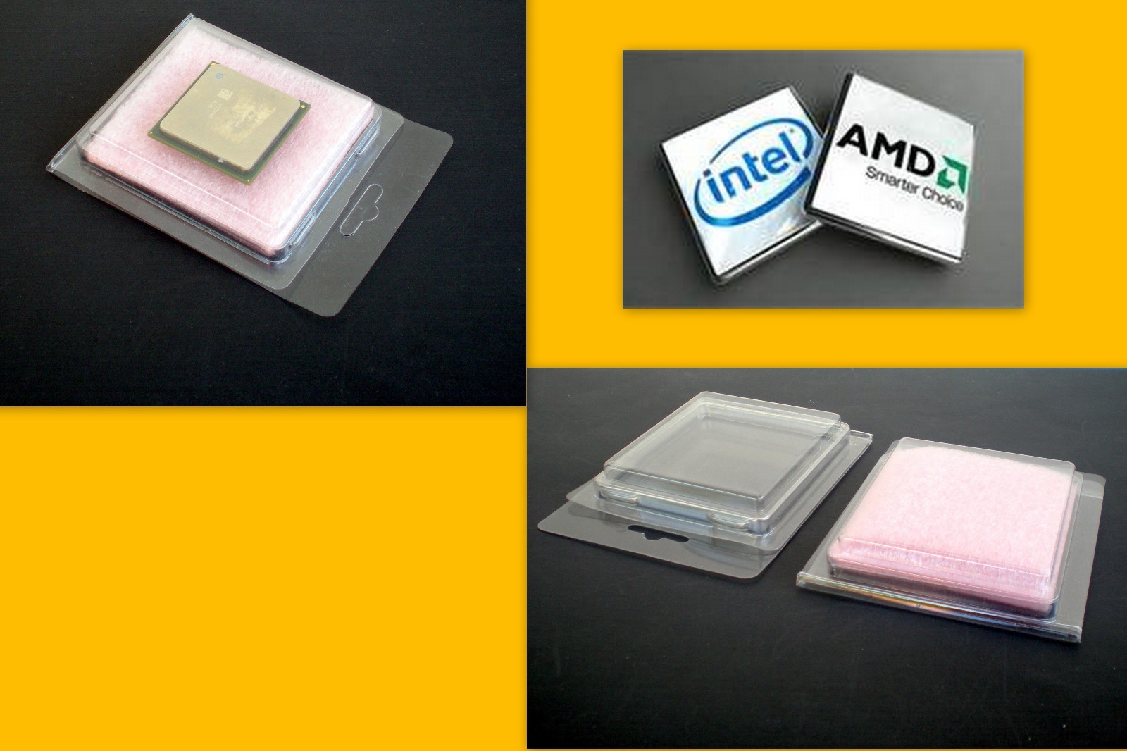 Processor Case Clam Shell for AMD CPU with Anti Static Foam - Lot of 10 to 225
