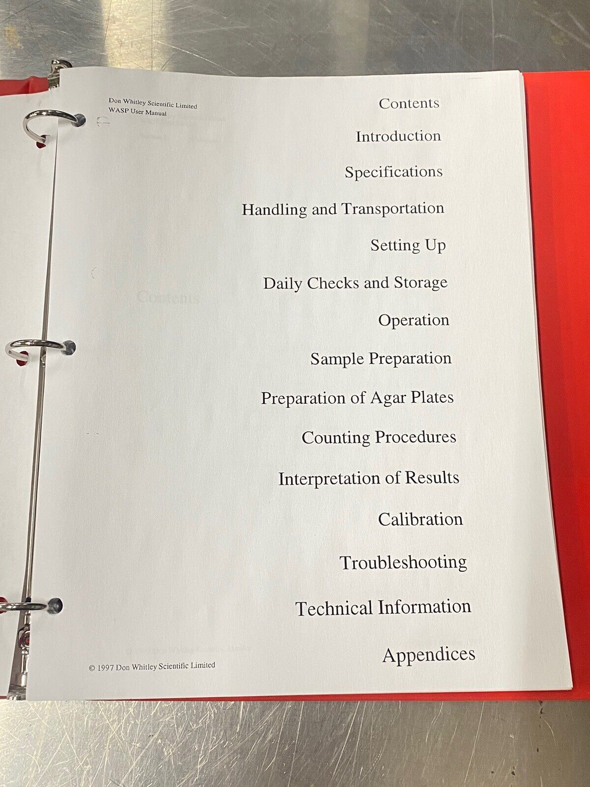 WASP - User Manual /Instruction Book