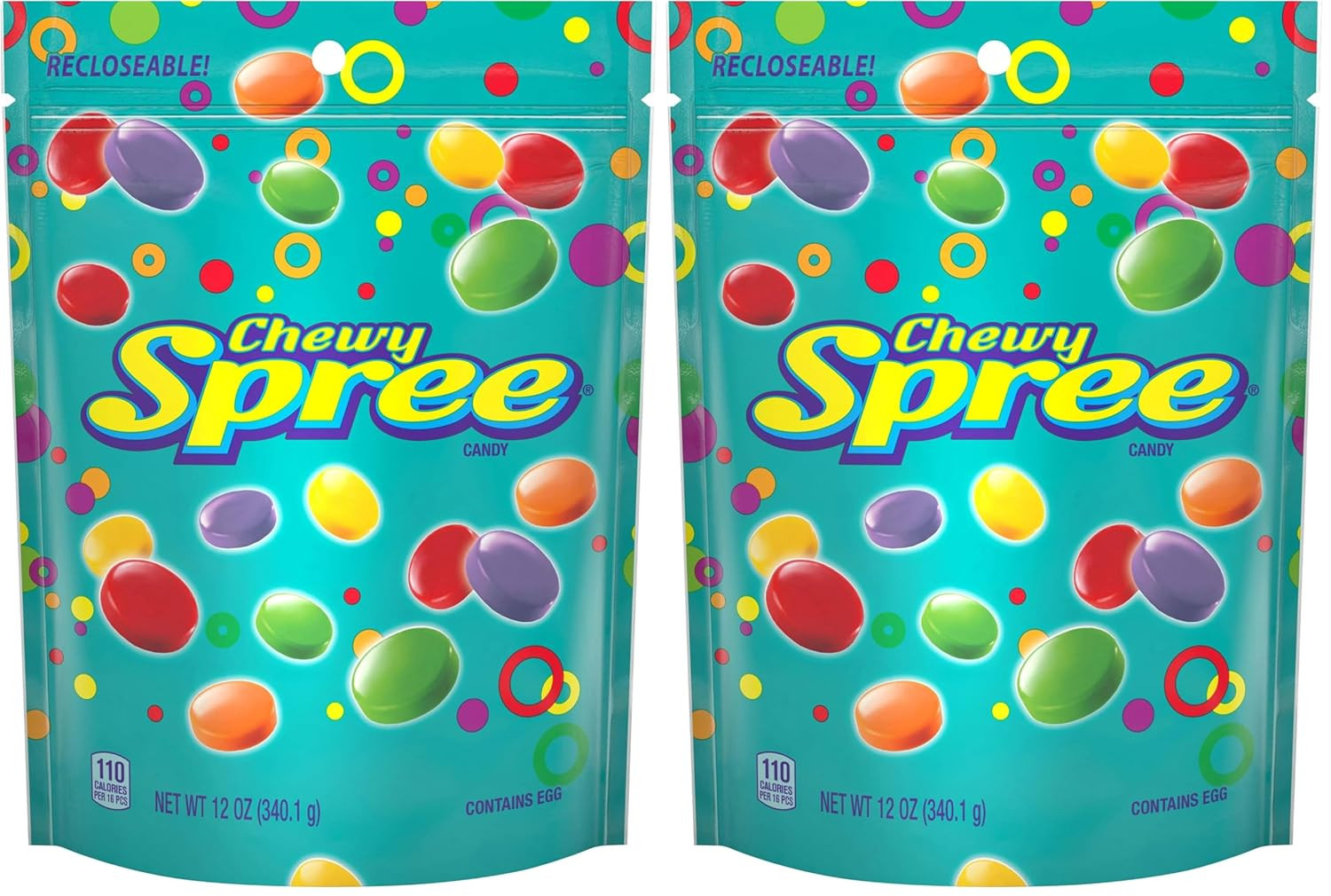 Spree Original Hard Candy, Resealable Bag, 12 Ounce Bag Full Size (Pack of 2)
