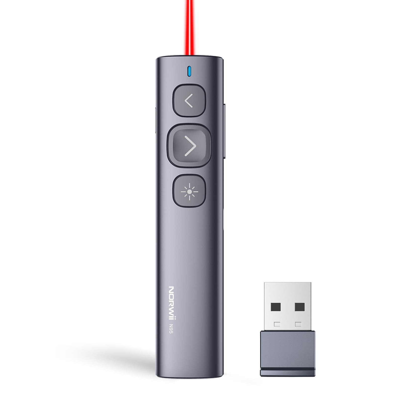 Norwii N95 Presentation Clicker, PowerPoint Clicker for Red Light