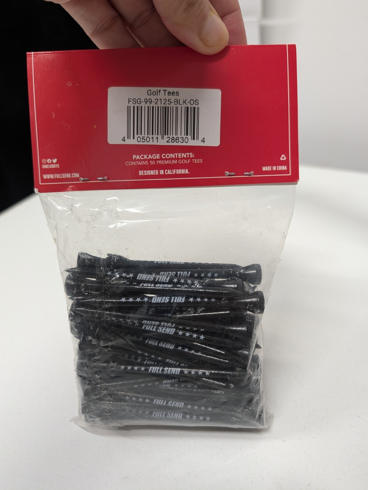 FULL SEND GoLf Tees 50 count black 3 1/4"