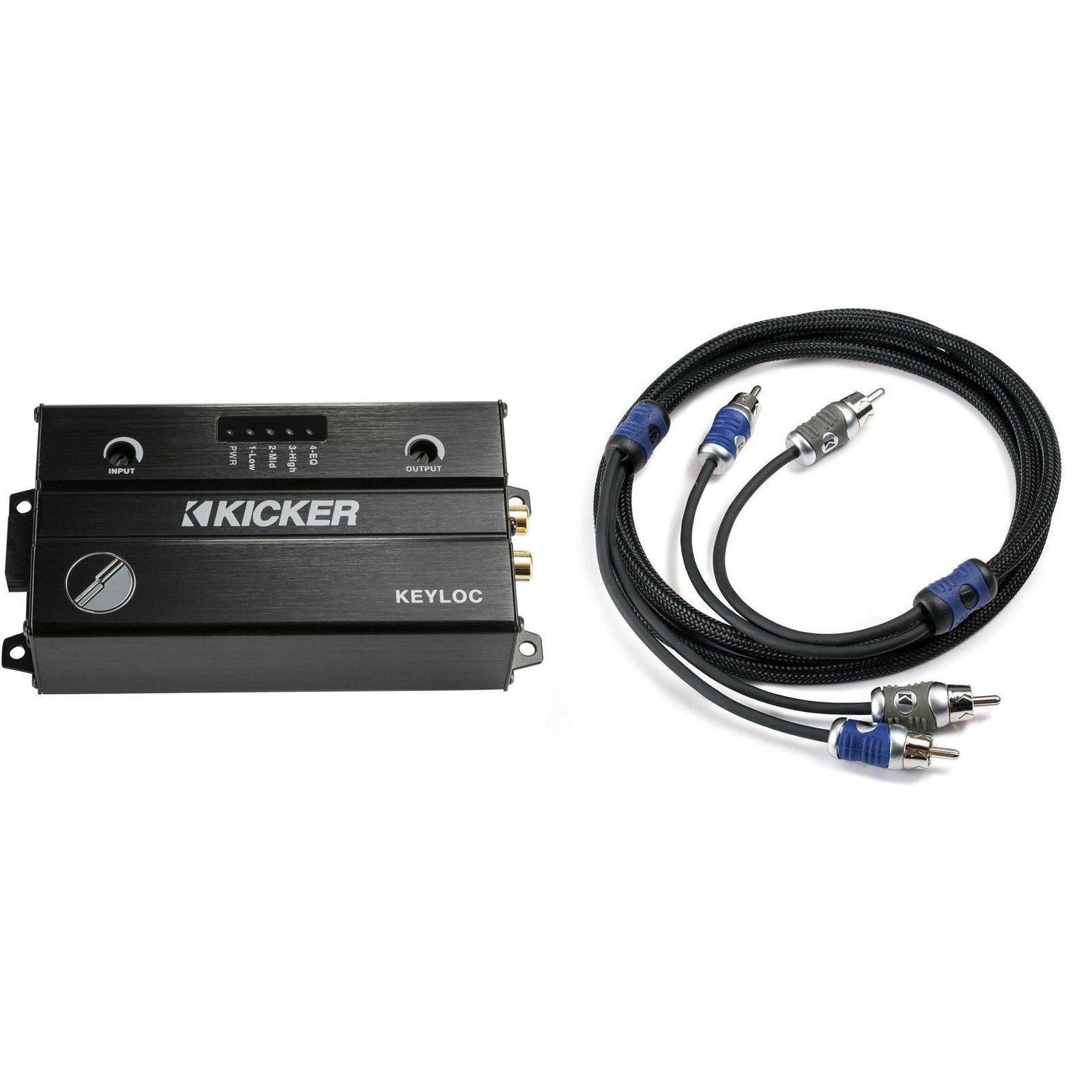 Kicker 47KEYLOC Key Series Smart Powered Line-Out Converter & 46QI22 2 Meter ...