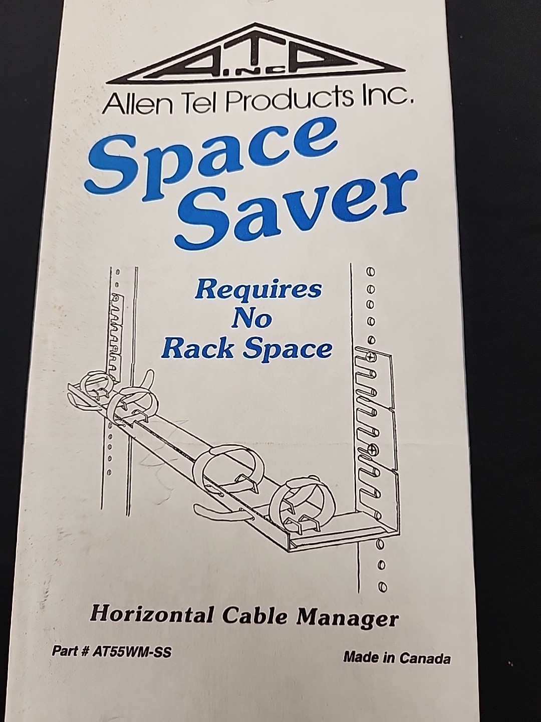 Allen Tel Products AT55WM-55 Horizontal Cable Manager