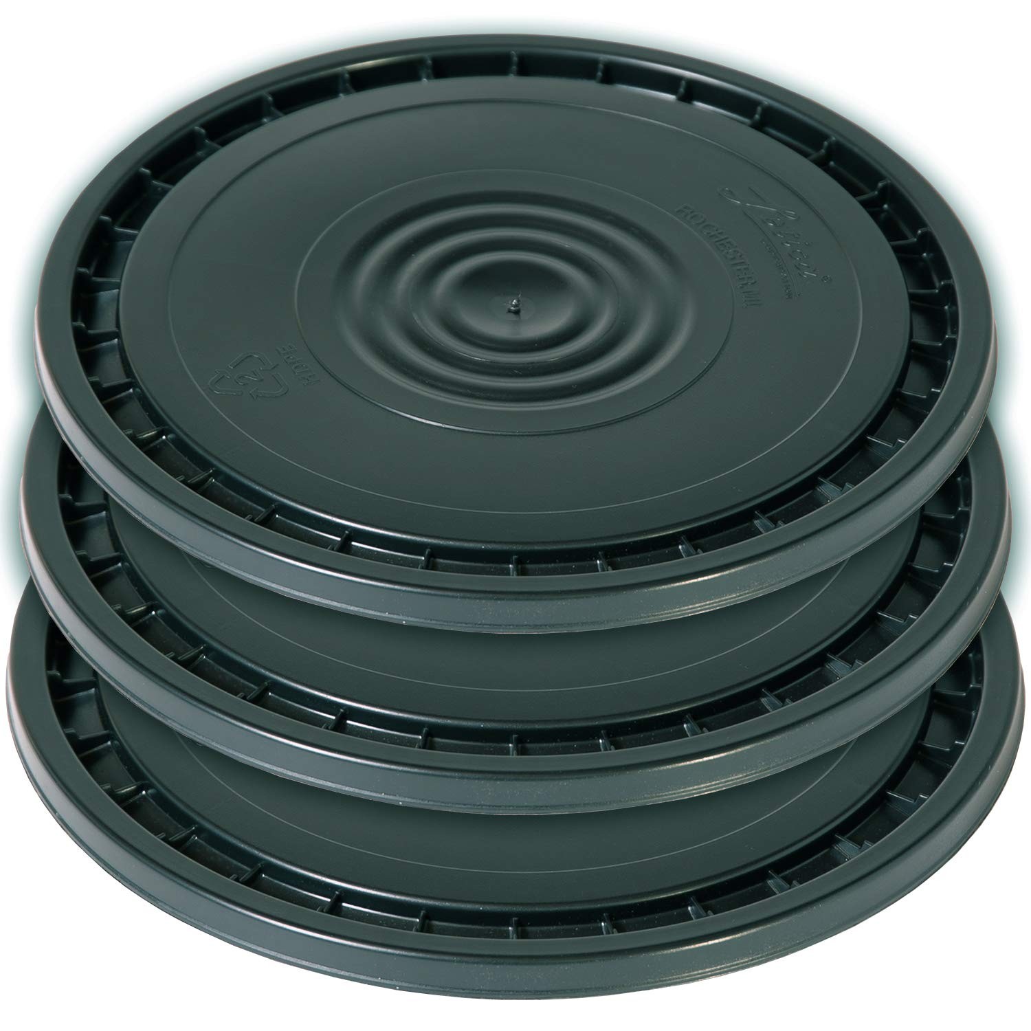 3 Pack Black Meranti Reusable Easy Peel 3.5 5 6 7 Gallon Bucket Lid Food