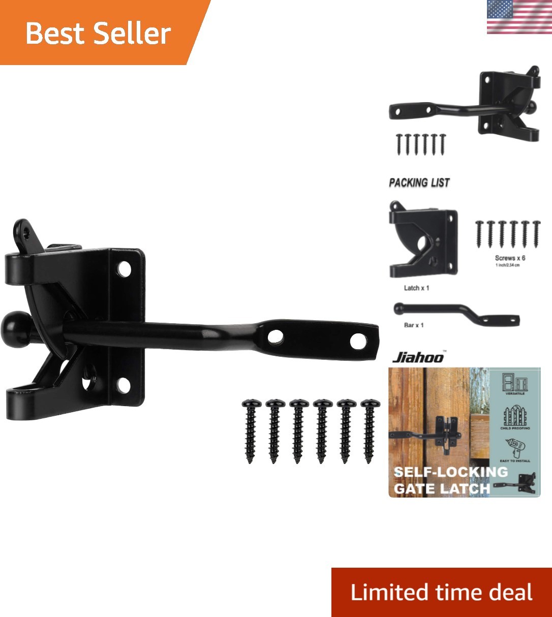 Heavy-Duty Self-Locking Gate Latch with Finger Release - Suitable for Any Gate