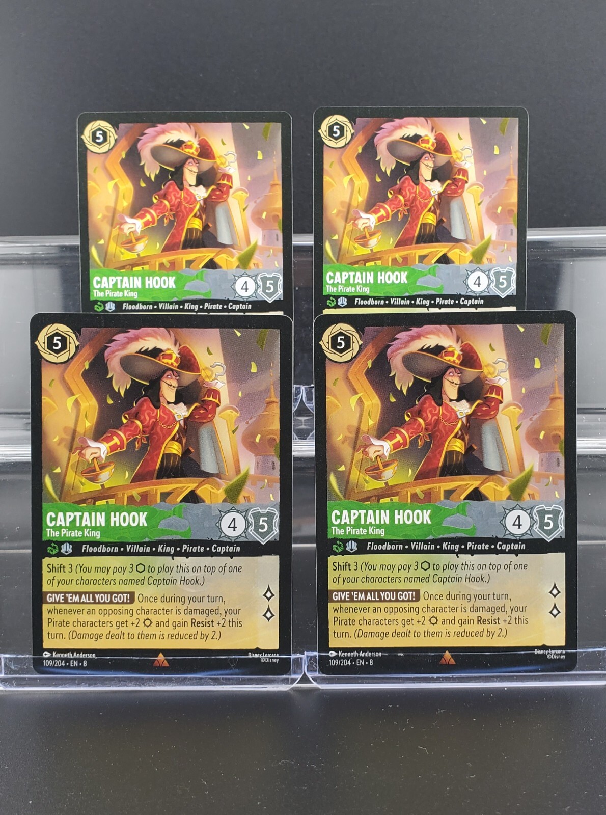 Disney Lorcana Captain Hook - The Pirate King 109/204 Reign of Jafar Rare 4 Card