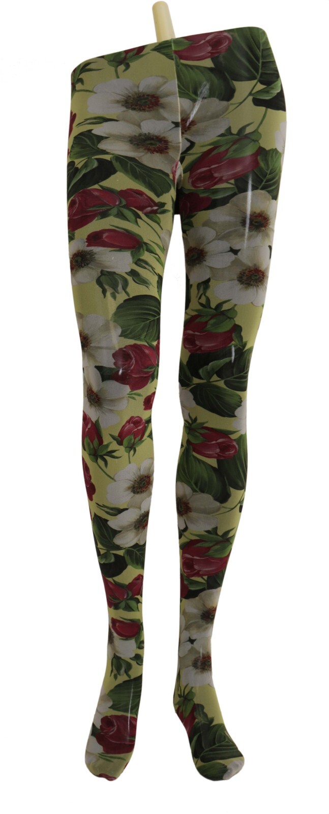 DOLCE & GABBANA Socks Nylon Yellow Floral Print Tights Stockings s. M RRP 250usd