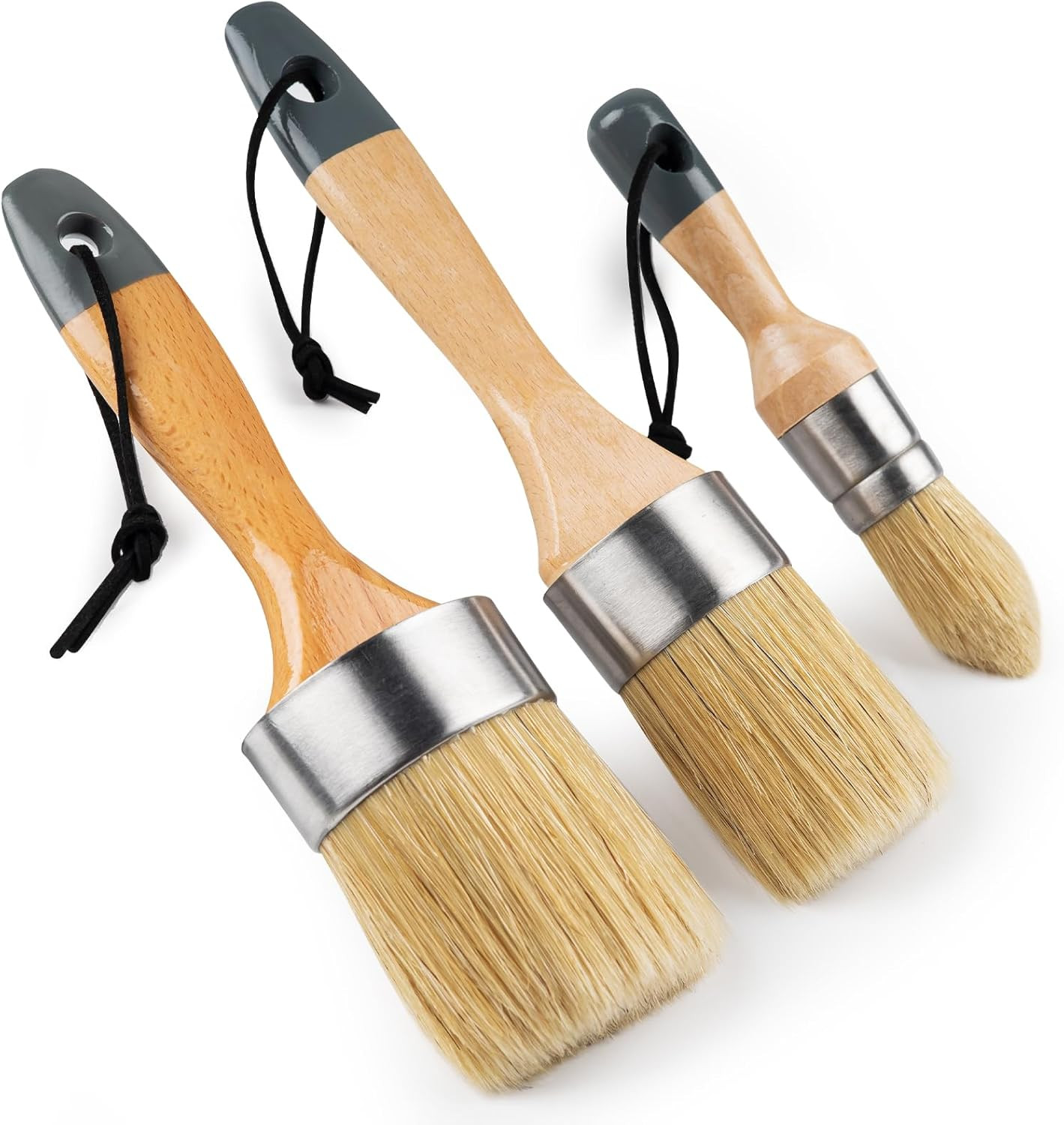 3 Set Professional round Chalk Paint Wax Brush Painting Waxing Annie Sloan Wood