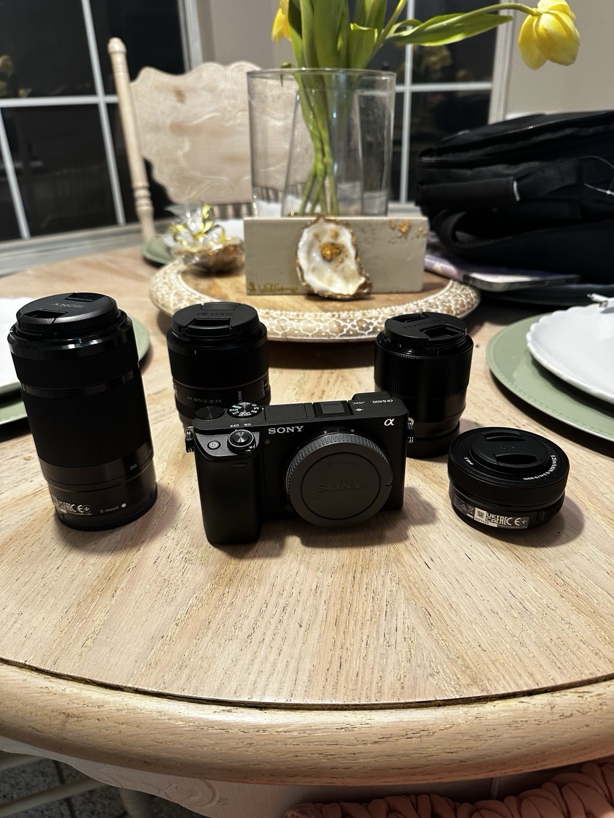 Sony Alpha 6400 Camera Bundle with Lenses and Accessory Bag, Black