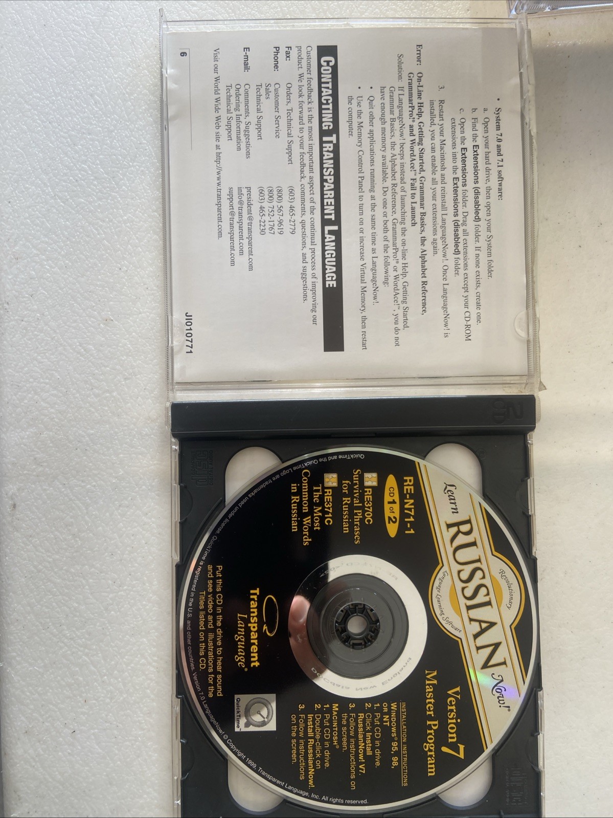LEARN RUSSIAN NOW! CD ROM ~ Version 7 Master Program ~ Windows/MAC - A14