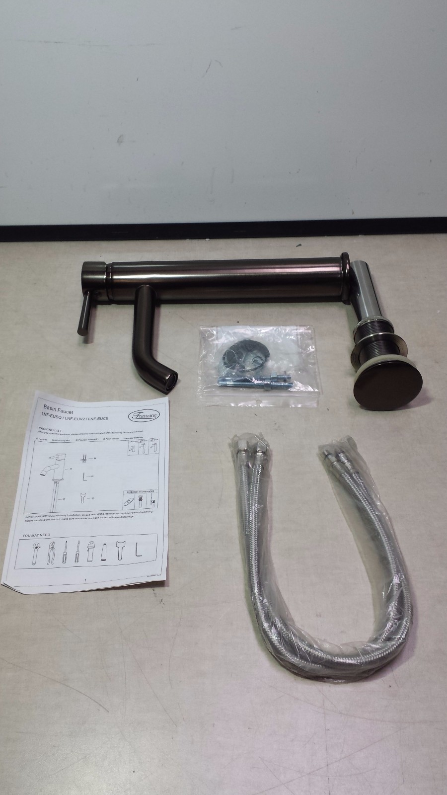 New** Fontaine Riviera Vessel Sink Filler Faucet Brushed Nickel - Free Shipping
