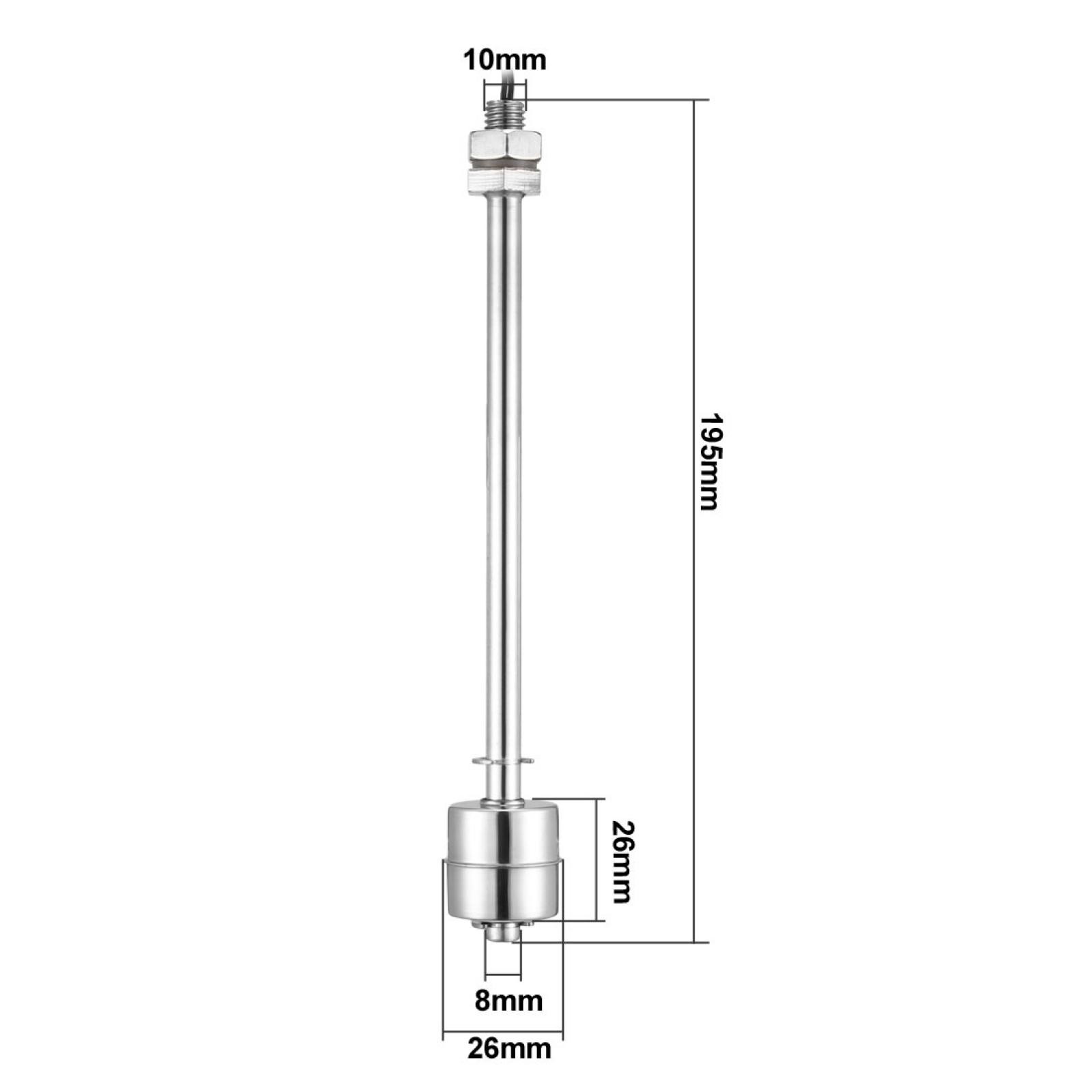 195mm Stainless Steel Tank Pool Water Level Liquid Sensor Vertical Float Switch
