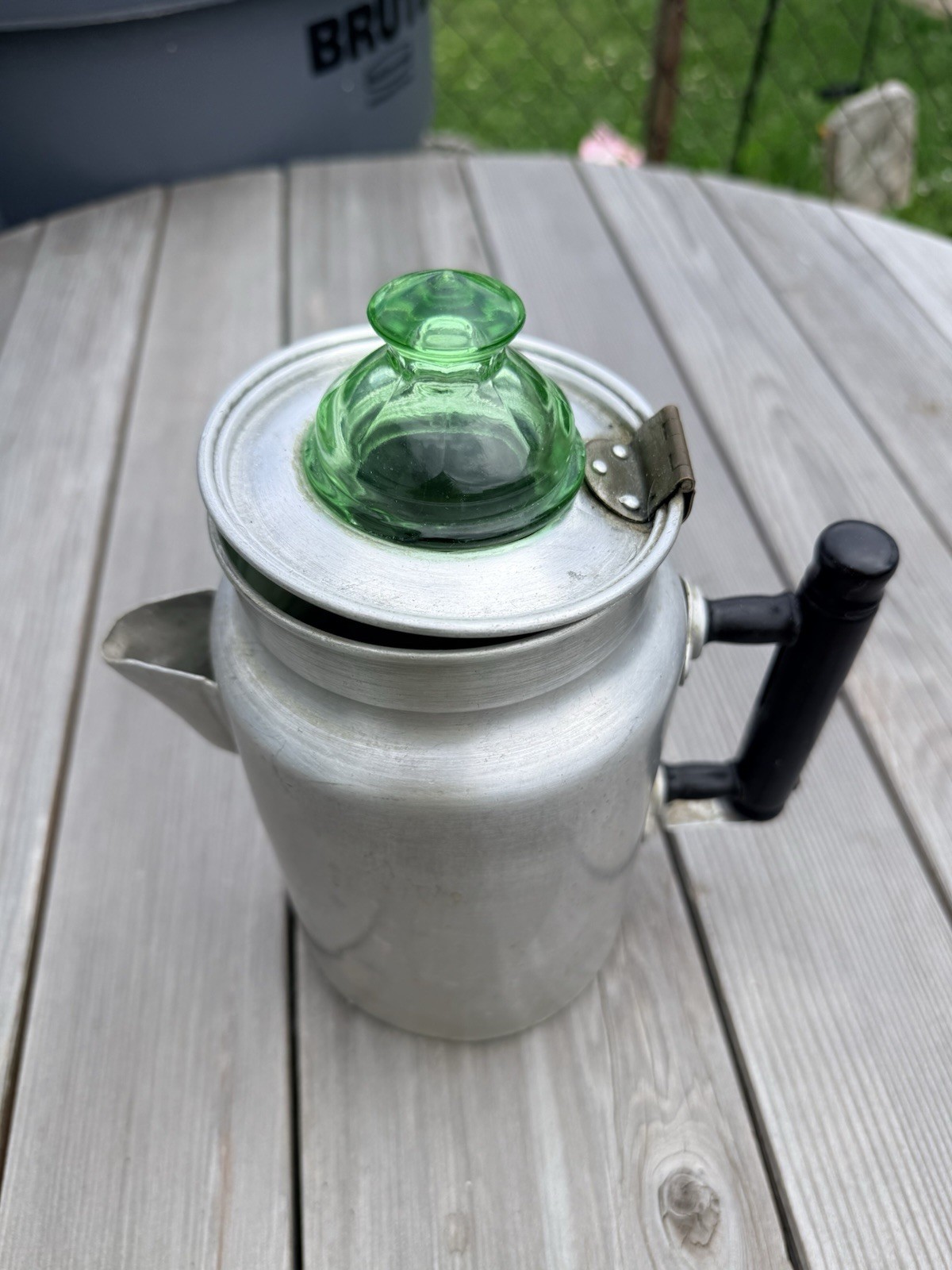 Vintage 1950s Pure Aluminum Coffee Percolator Uranium Glass Top VIKO MFG CO