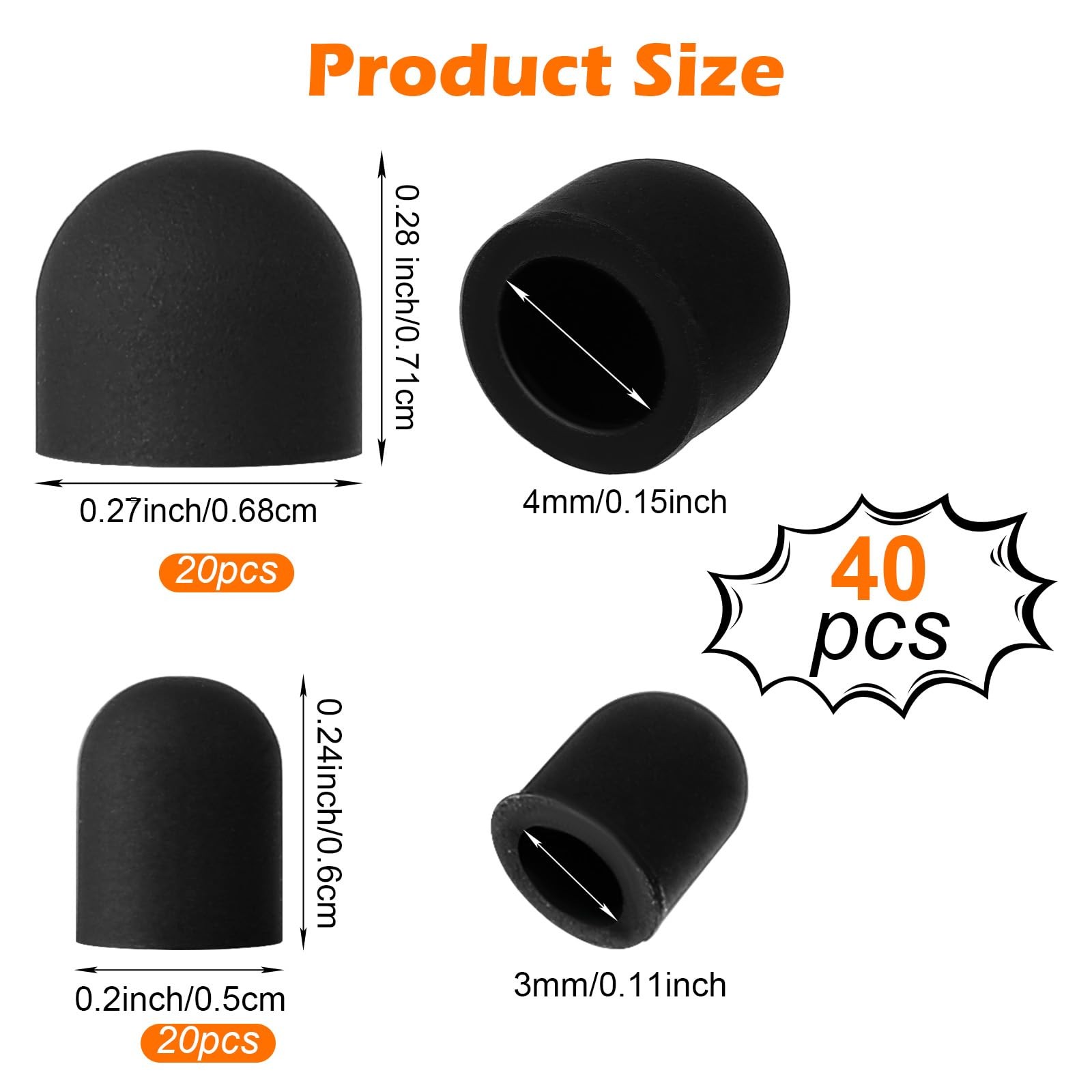 40 Pcs Stylus Tips Replacement Only Pencil Rubber for Pens Soft...