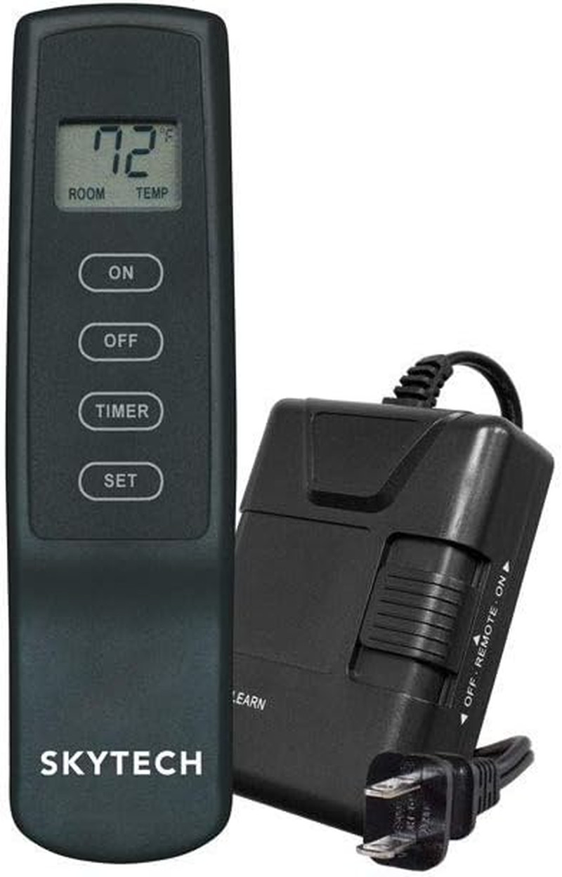 Sleek Black SKY-1420T LCD Fireplace Remote Control for Cozy Comfort