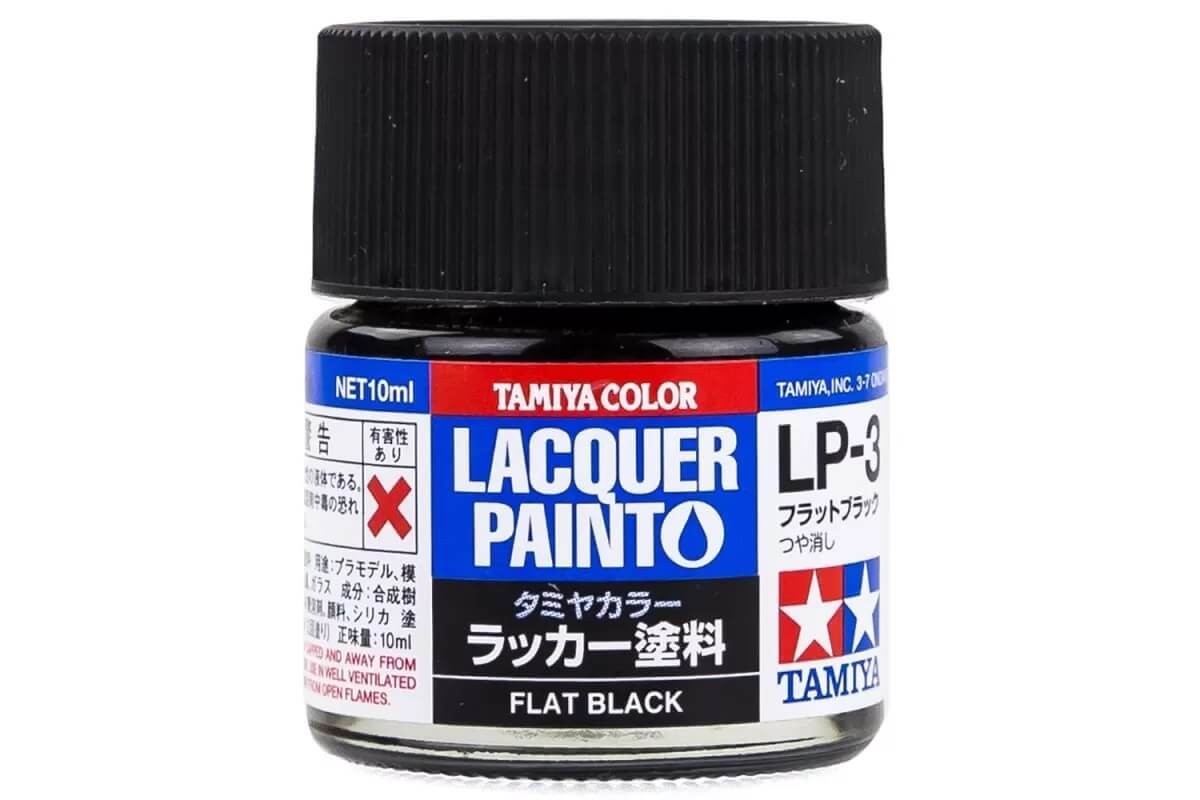 Tamiya Lacquer LP-3 Flat Black Paint Jar 82103