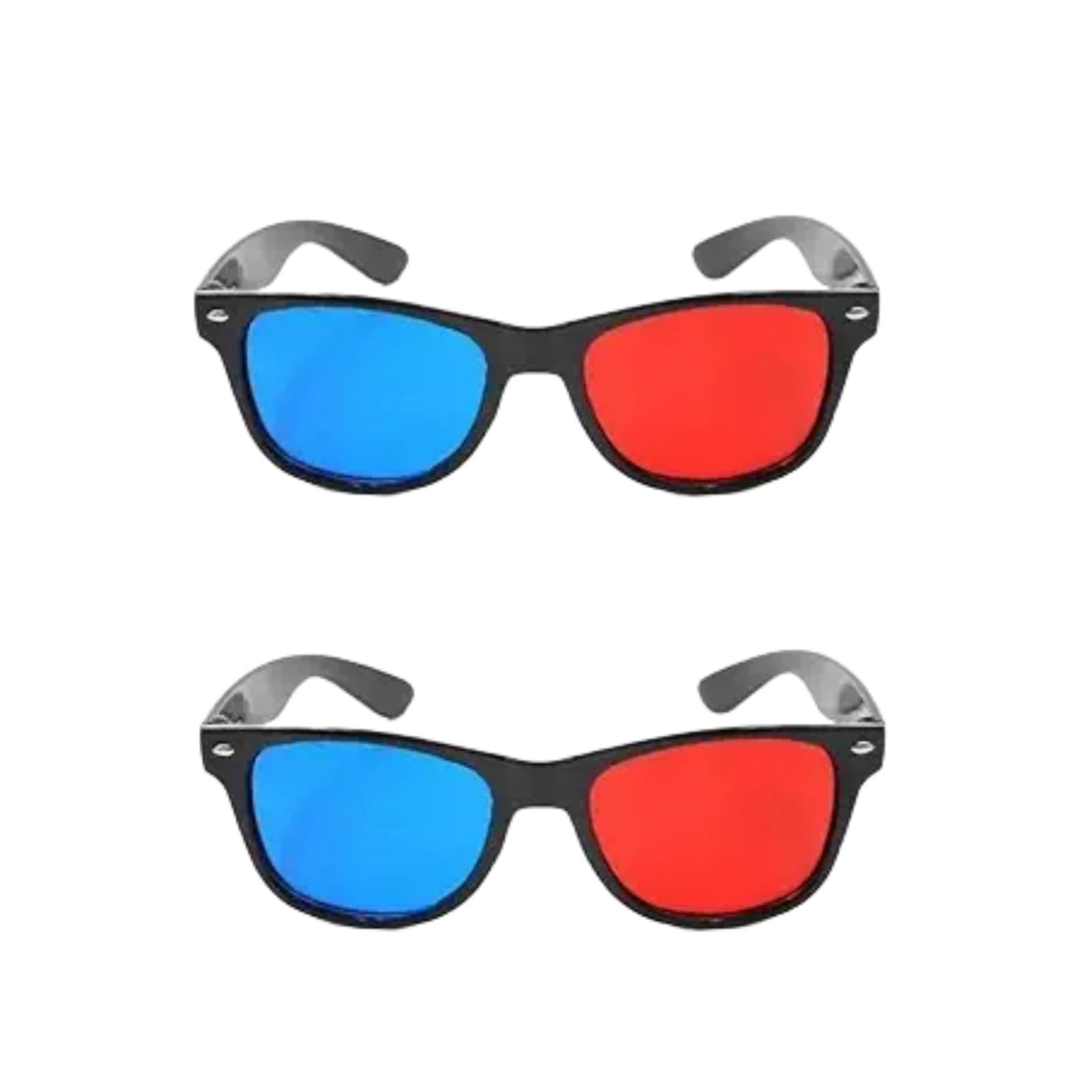 2Pcs Red and Blue 3D Glasses Universal TV Movie Dimensional Video Frame 1