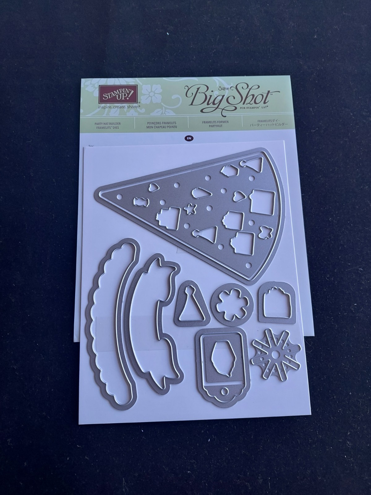 Stampin' Up! Sizzix Big Shot Framelits Dies PARTY HAT BUILDER #145619 10ct