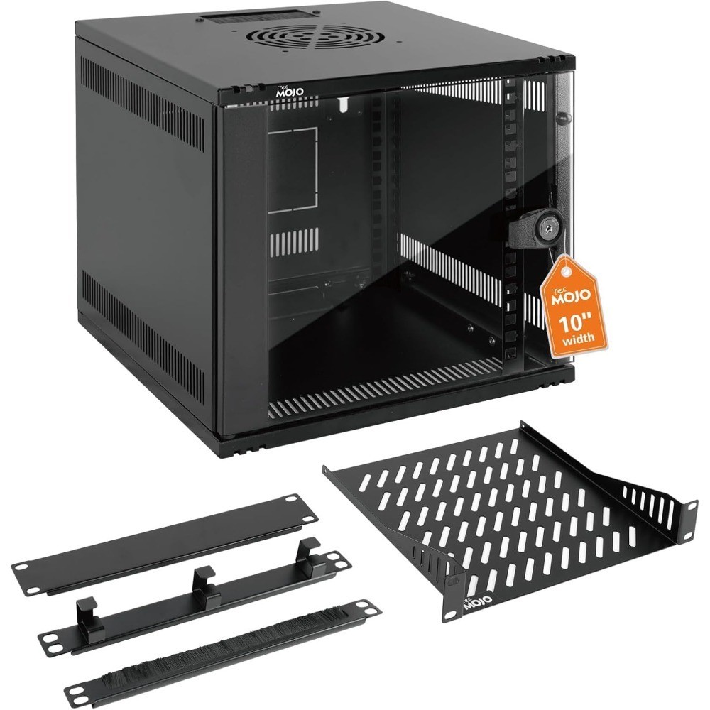 6U 10 inch Rack Wall Mount Network Cabinet Set 12.3W x 13D x 11.8H Load Capacity