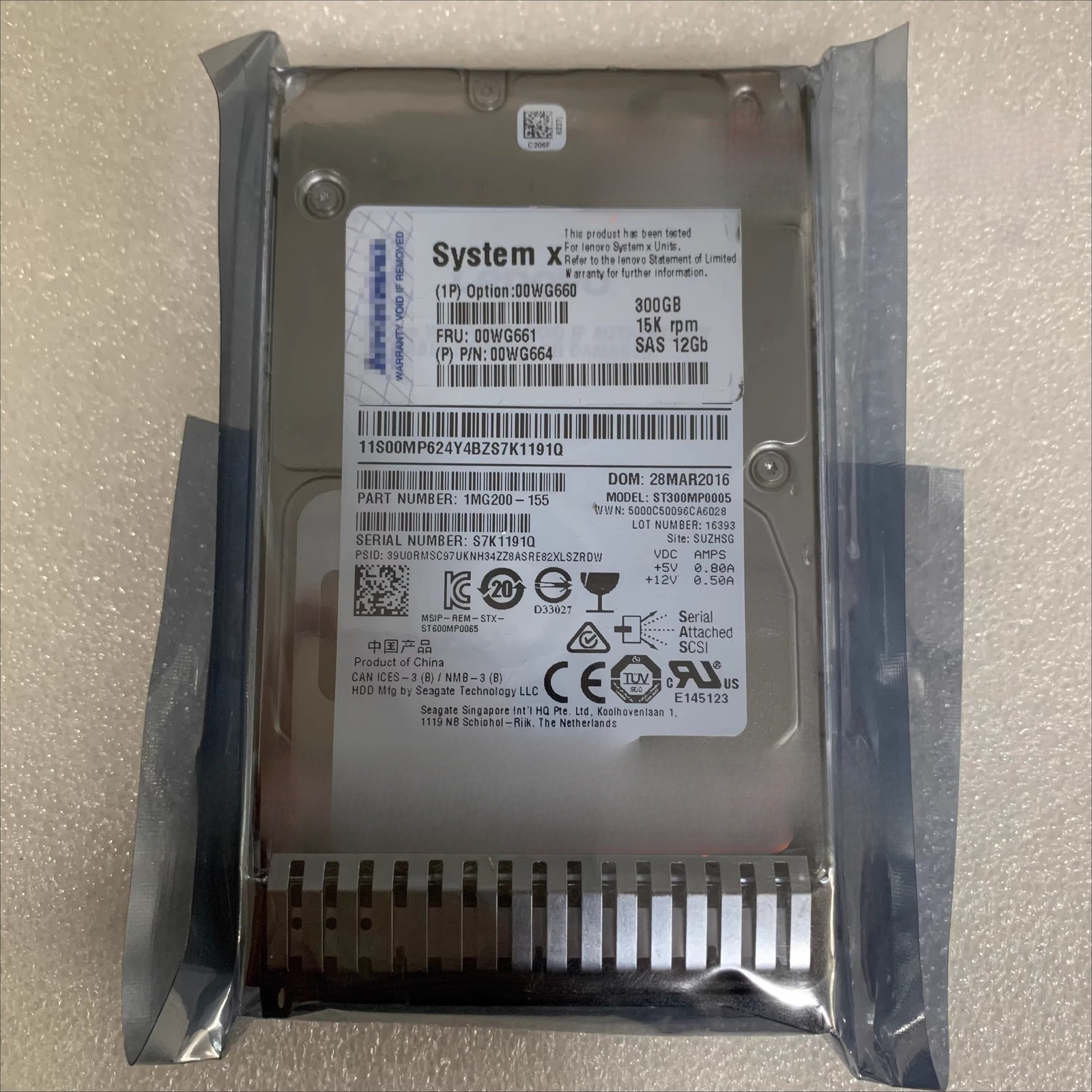 00WG661 00WG660 00WG664 300G SAS 15K 12G 2.5 M5 Hard Drive