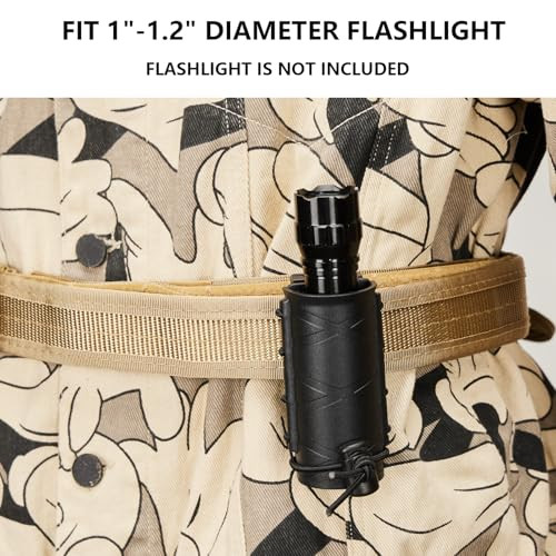 Tactical Flashlight Holder for Duty Belt, Rotatable Case fit 1"-1.2" Diameter